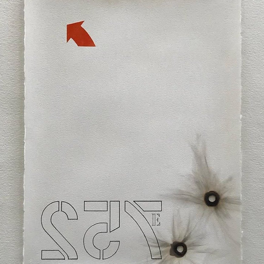 Christophe Leroux, &ldquo;257E," 2026
White and Holes series
H770 x L575 mm
Mixed media on Arches paper

Come see more of Christophe Leroux's work in the Annex at Xela Institute of Art!