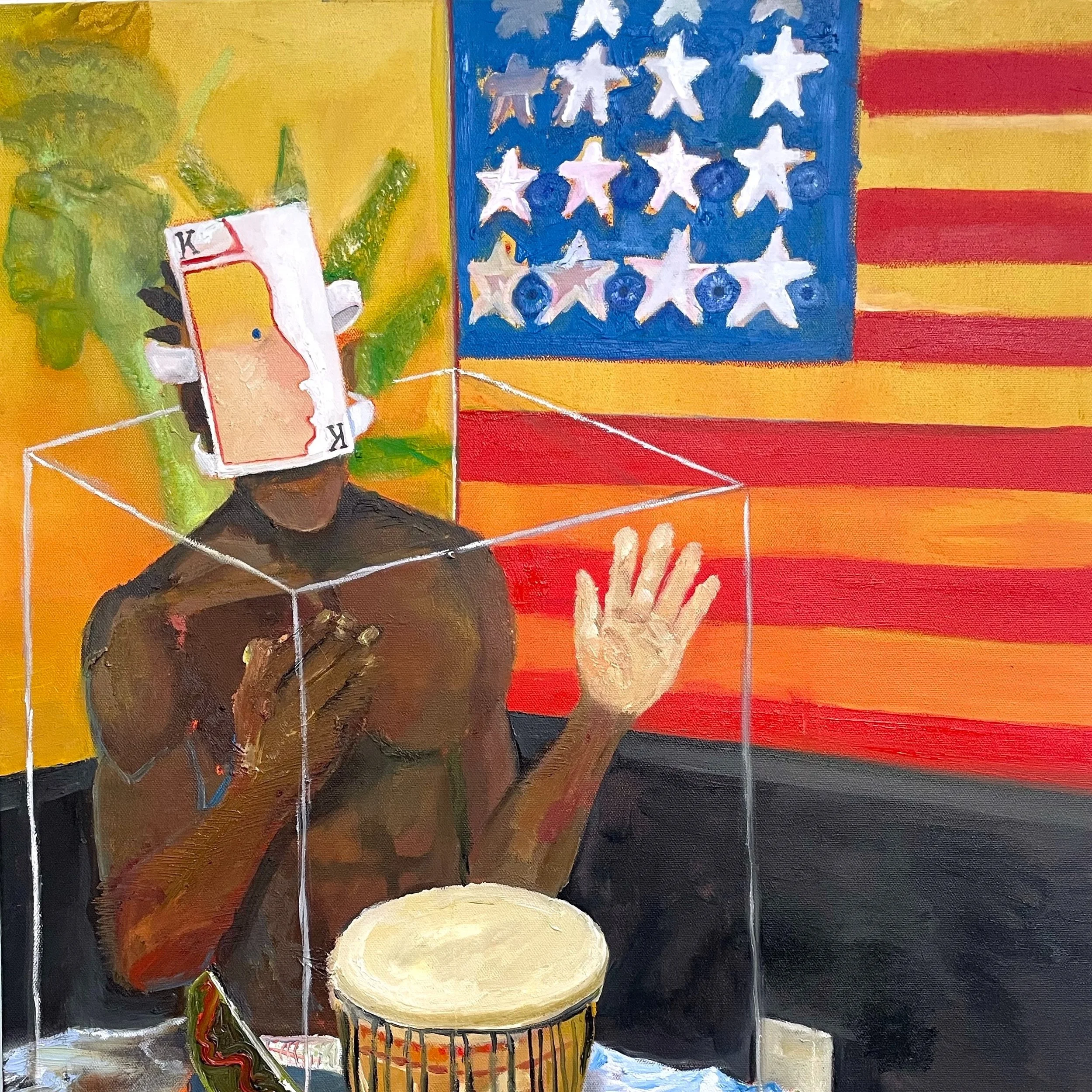 "Bad American Dream #2," 2026
Jonah Elijah
Oil on canvas

Come glimpse this and other stunning works by Jonah Elijah on view as a part of Xela Institute of Art's group exhibition "Space Between"!