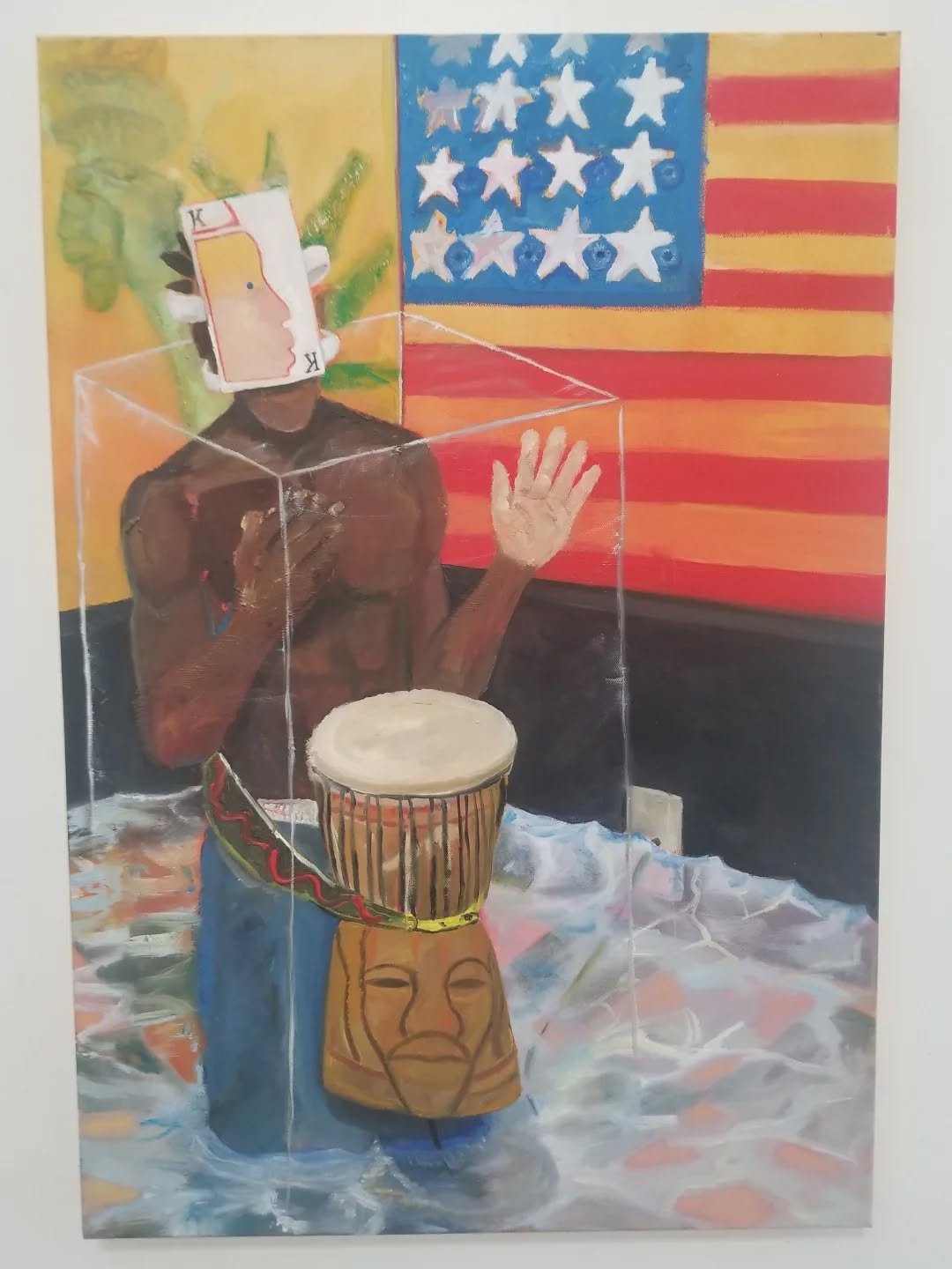 Jonah Elijah, "Bad American Dream #2," 2026.
36 x 24 inches
Oil painting on canvas 

Now on view at XELA Institute of Art, as part of Space Between, our current group exhibition on view through August 12th.

Please DM, email info@xela.art, 