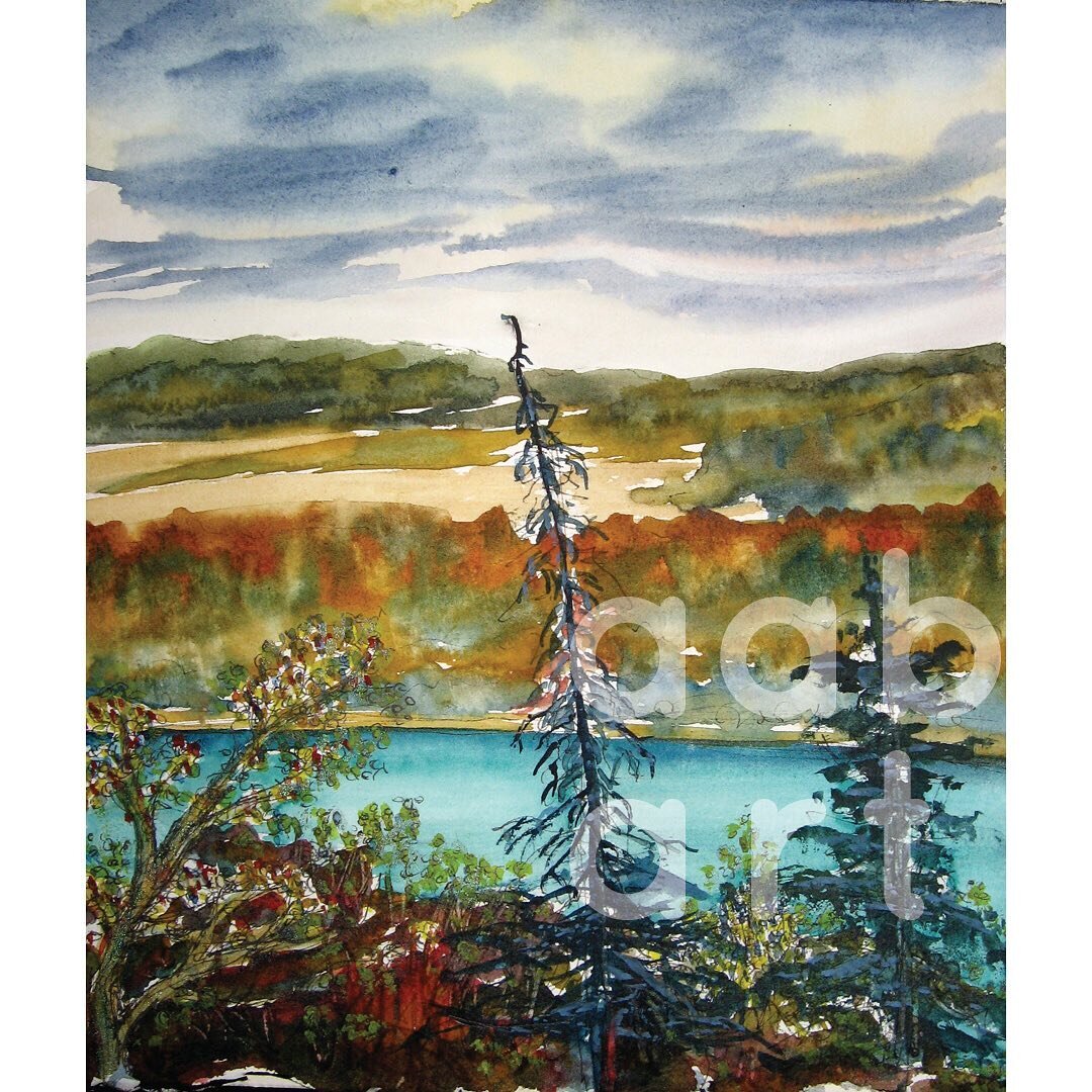 &ldquo;North Saskatchewan River Sketch&rdquo; Original Watercolour Painting by @allisonargyburgess.art 
14.5&rdquo;W x 16&rdquo;H, framed.