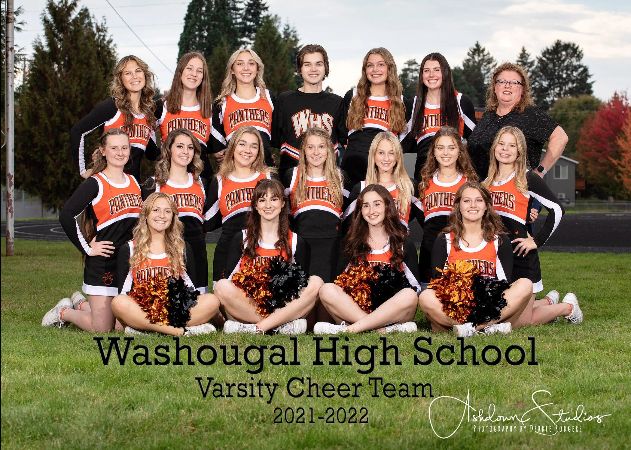 Picture of the 2021-2022 Washougal High School Varsity Cheer Team