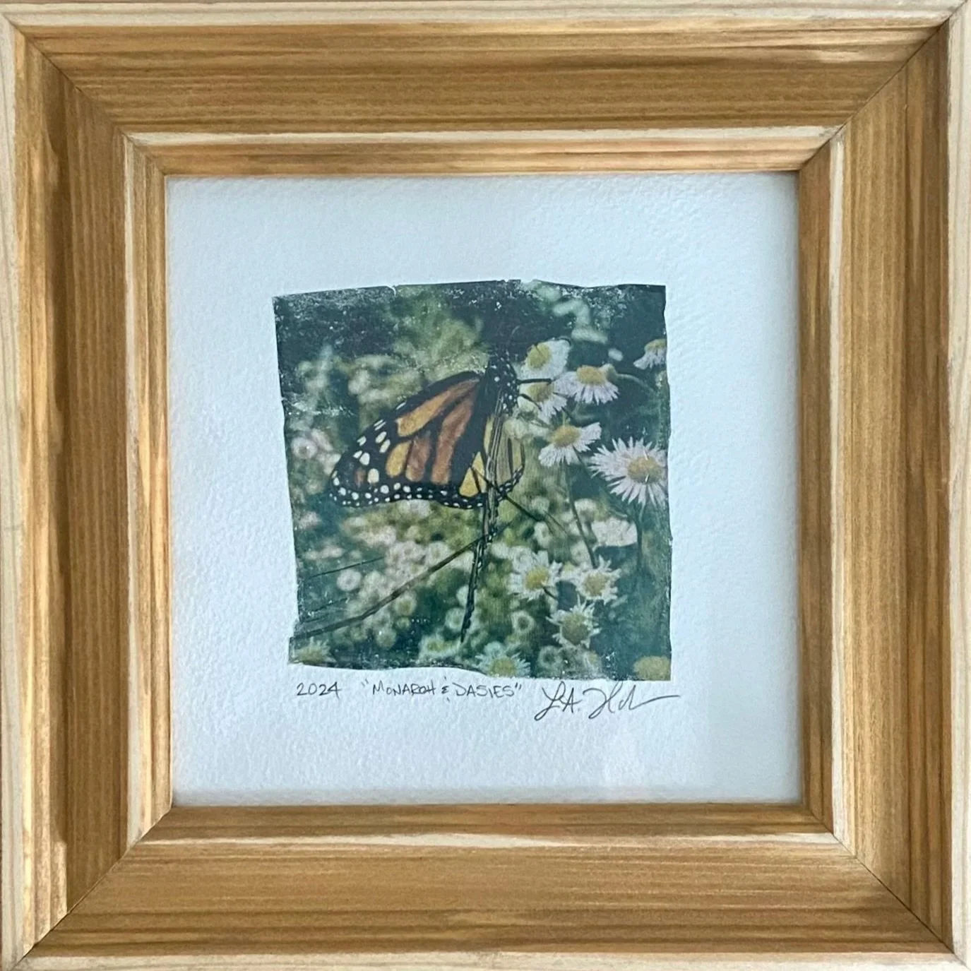 Polaroid® Emulsion Lift: Monarch & Daisies