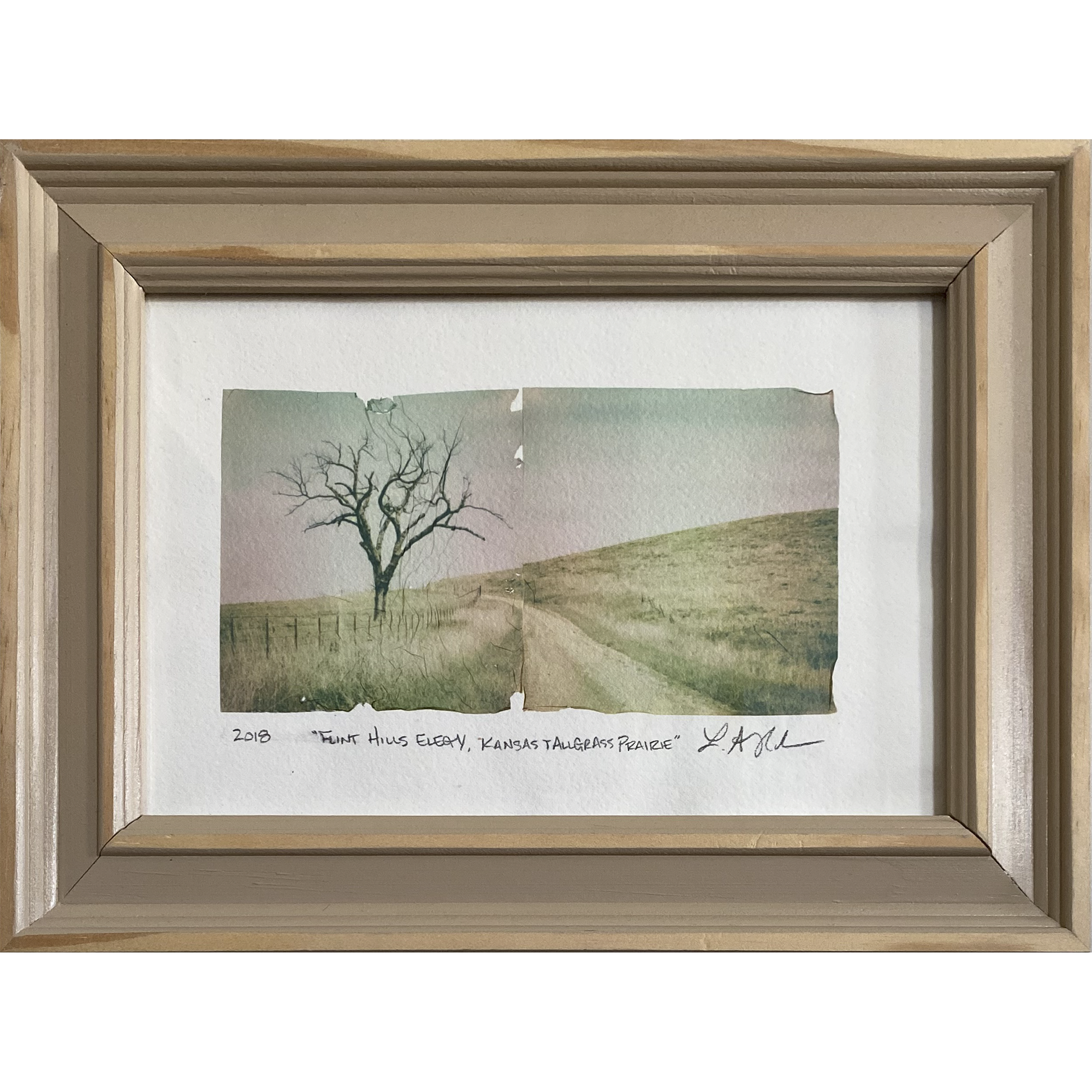 Polaroid® Emulsion Lift: Flint Hills Elegy, Kansas Tallgrass Prairie