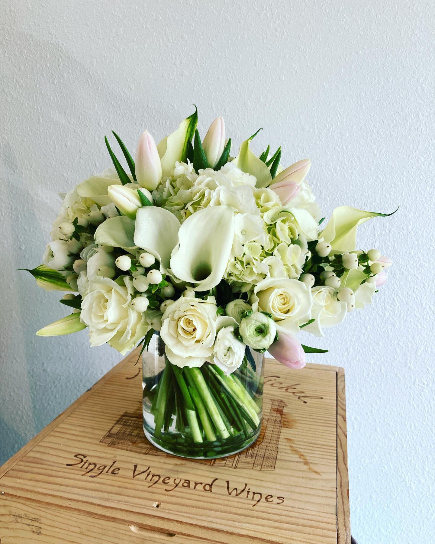 As I work to define my personal style I&rsquo;m overjoyed to receive custom orders that are out of my wheelhouse. I&rsquo;m proud of this monochromatic spiral  arrangement!