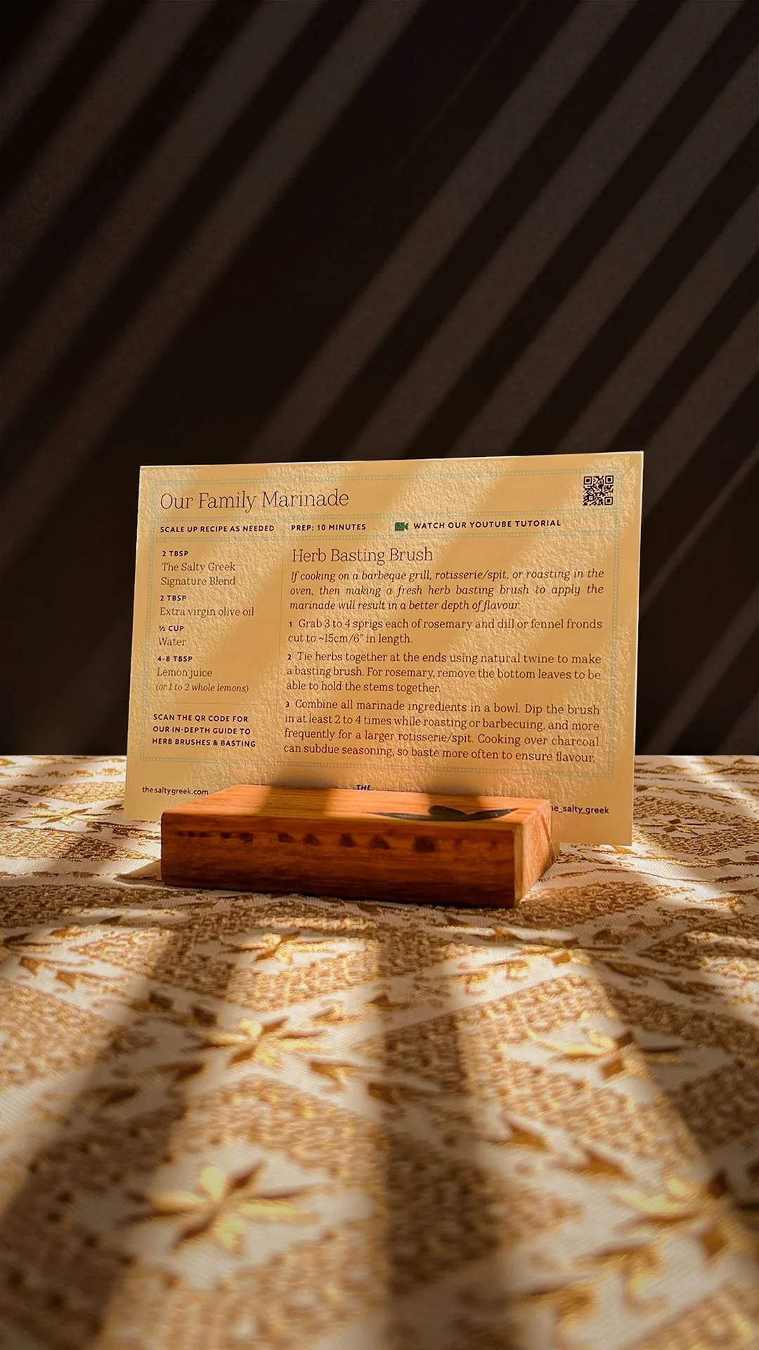 Recipe Card + Wooden Block Holder