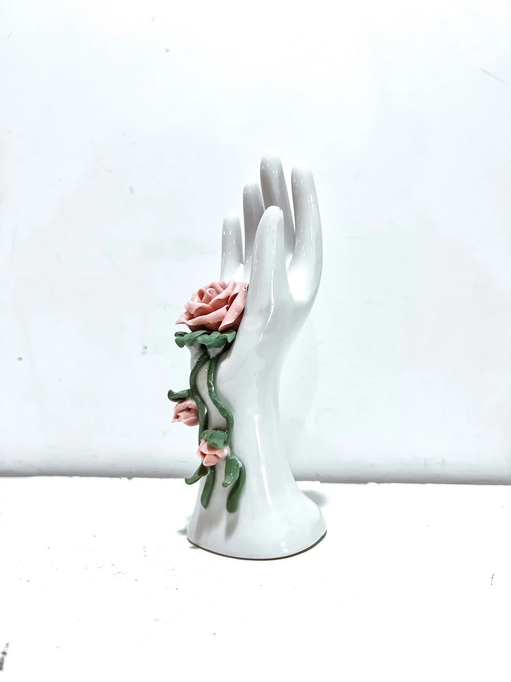 Hand Shaped Ceramic Ring Holder