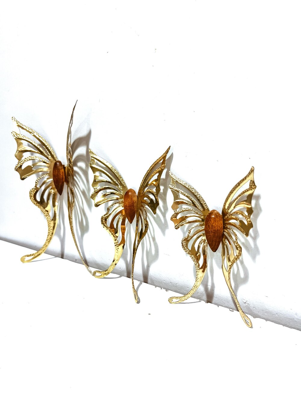 Set of 3 Vintage Brass Wall Butterflies — myrtle and mo