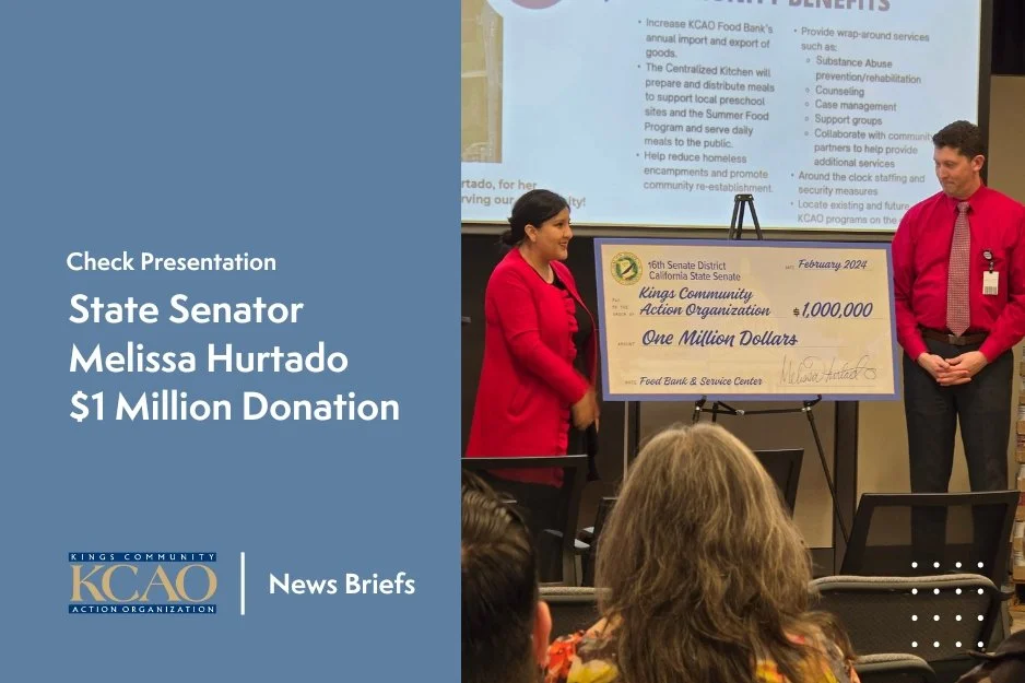 Check Presentation – State Senator Melissa Hurtado $1 Million Donation