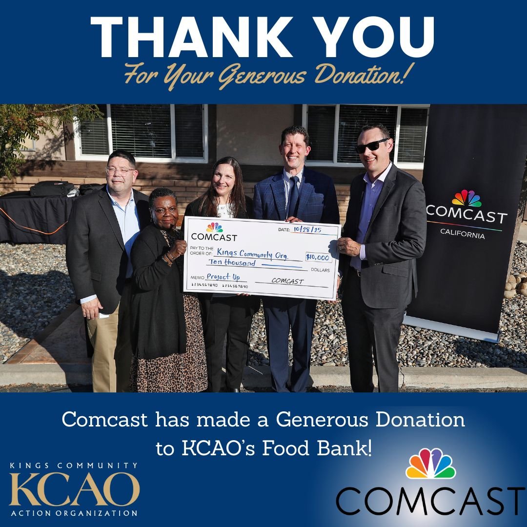 Comcast Makes Donation to KCAO’s Food Bank!