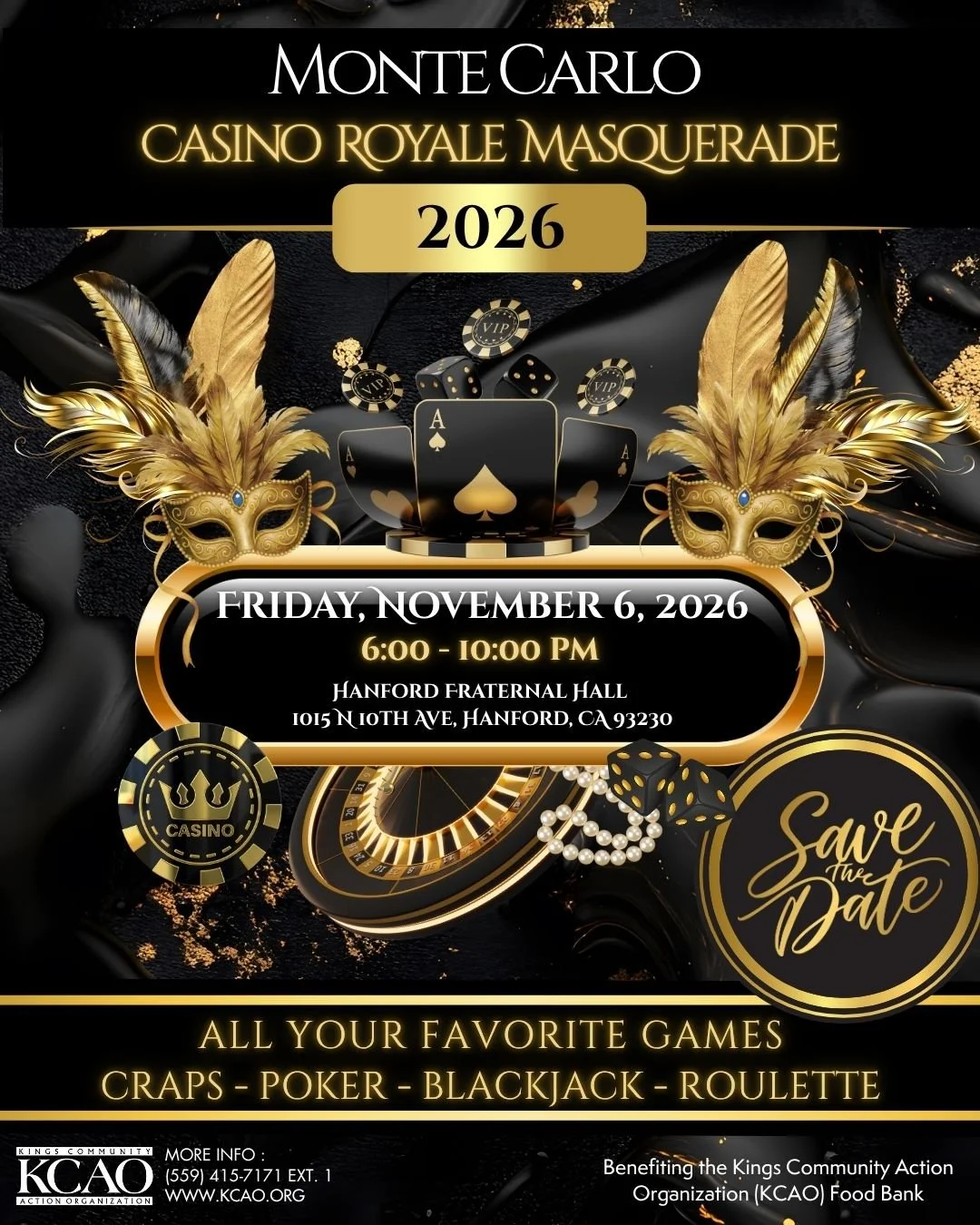 KCAO Announces 2nd Annual Monte Carlo Casino Night Fundraiser