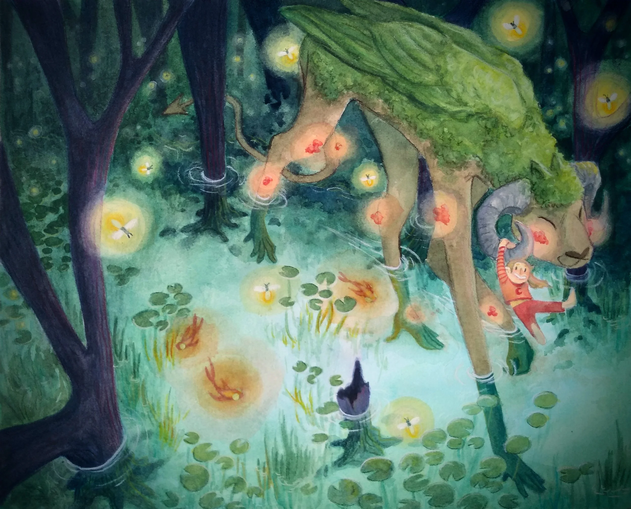 Watercolor and Colored Pencil