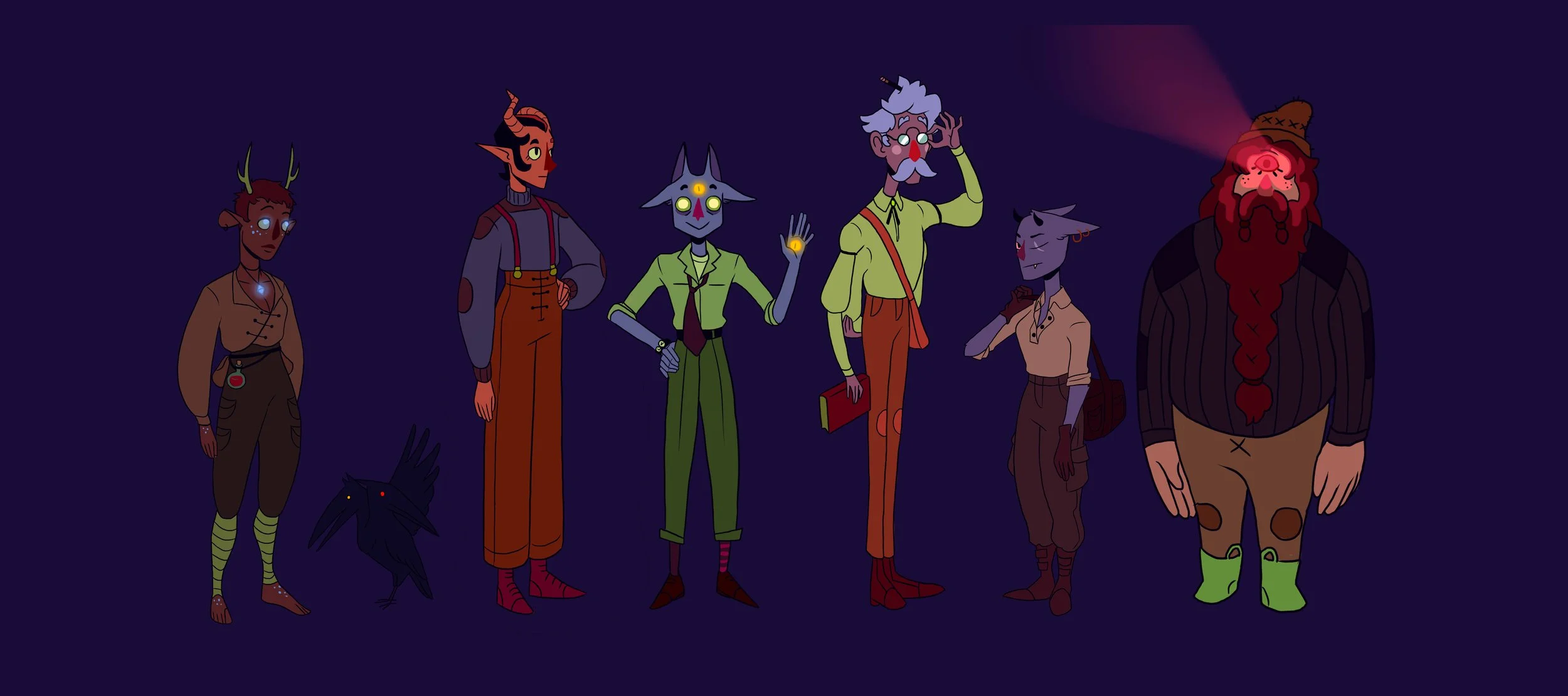 Characters in darkness