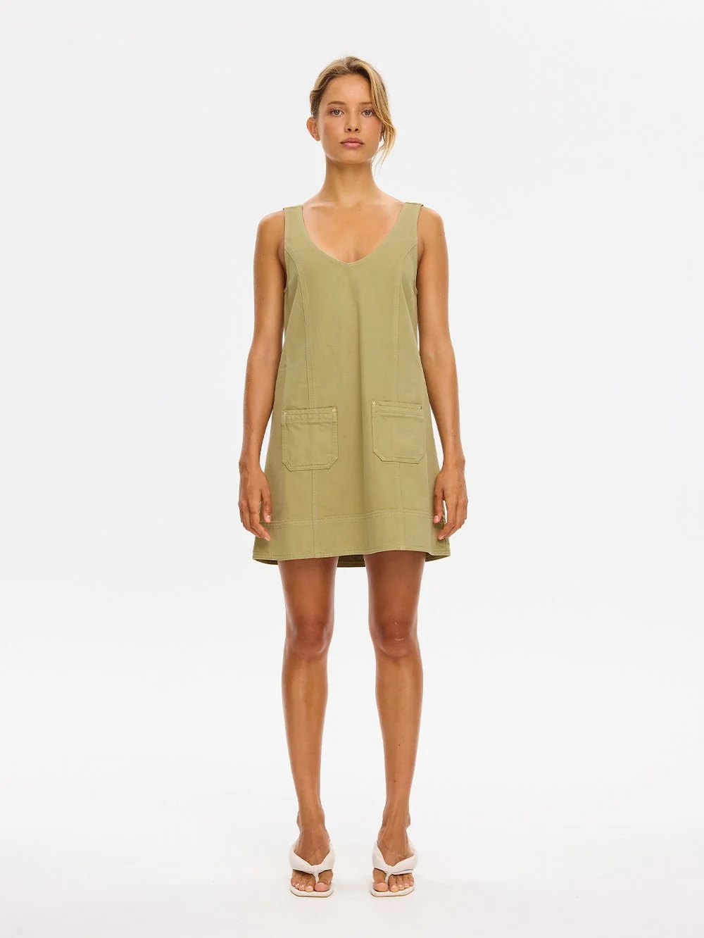 M100OLI_Ilaria-Denim-Dress_Olive_1.jpg