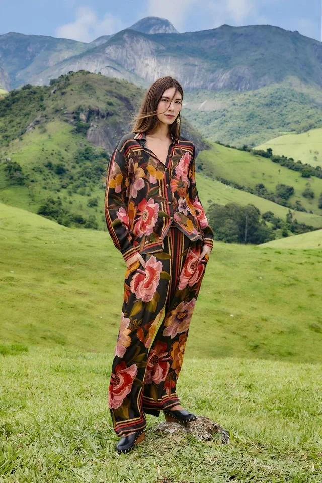 FARM RIO CHENILLE FLOWERS BLACK SHIRT AND PANT.jpeg