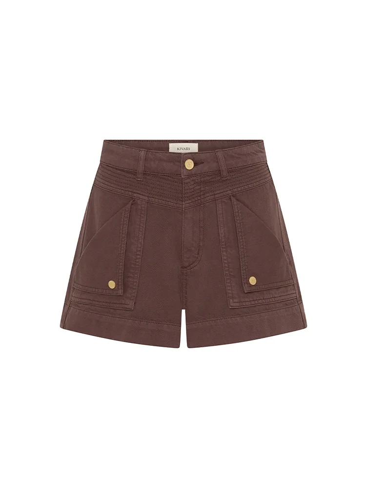 M212CHO-Celene-Denim-Shorts-Chocolate-GHOST.webp
