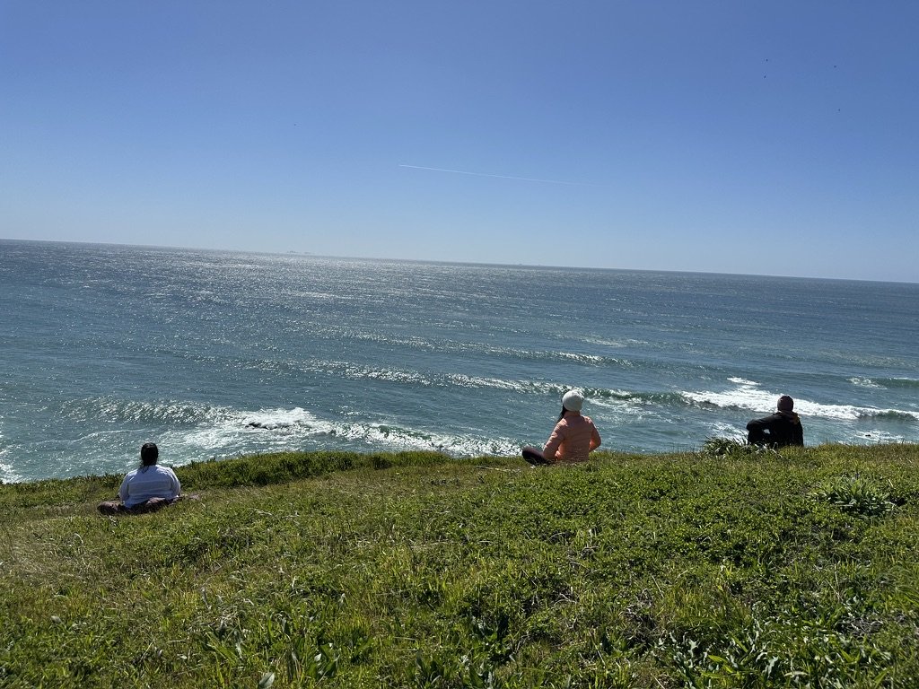 Women Physicians Meditating at Chimney Rock in Point Reyes - in March
