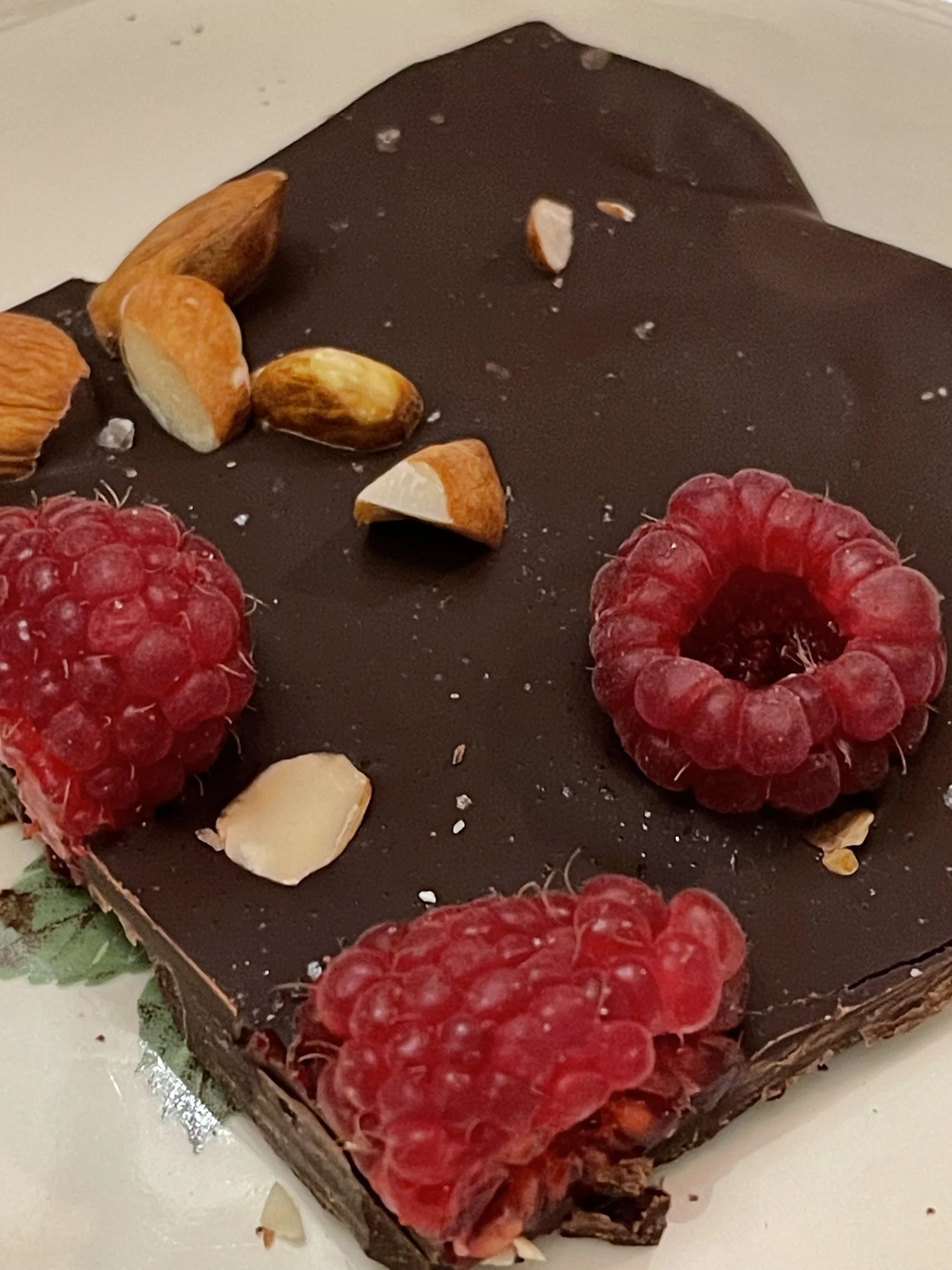 Raspberry Almond Dark Chocolate Bark