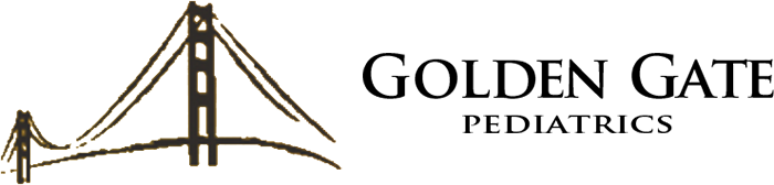 Line drawing of the Golden Gate Bridge with suspension cables and towers
