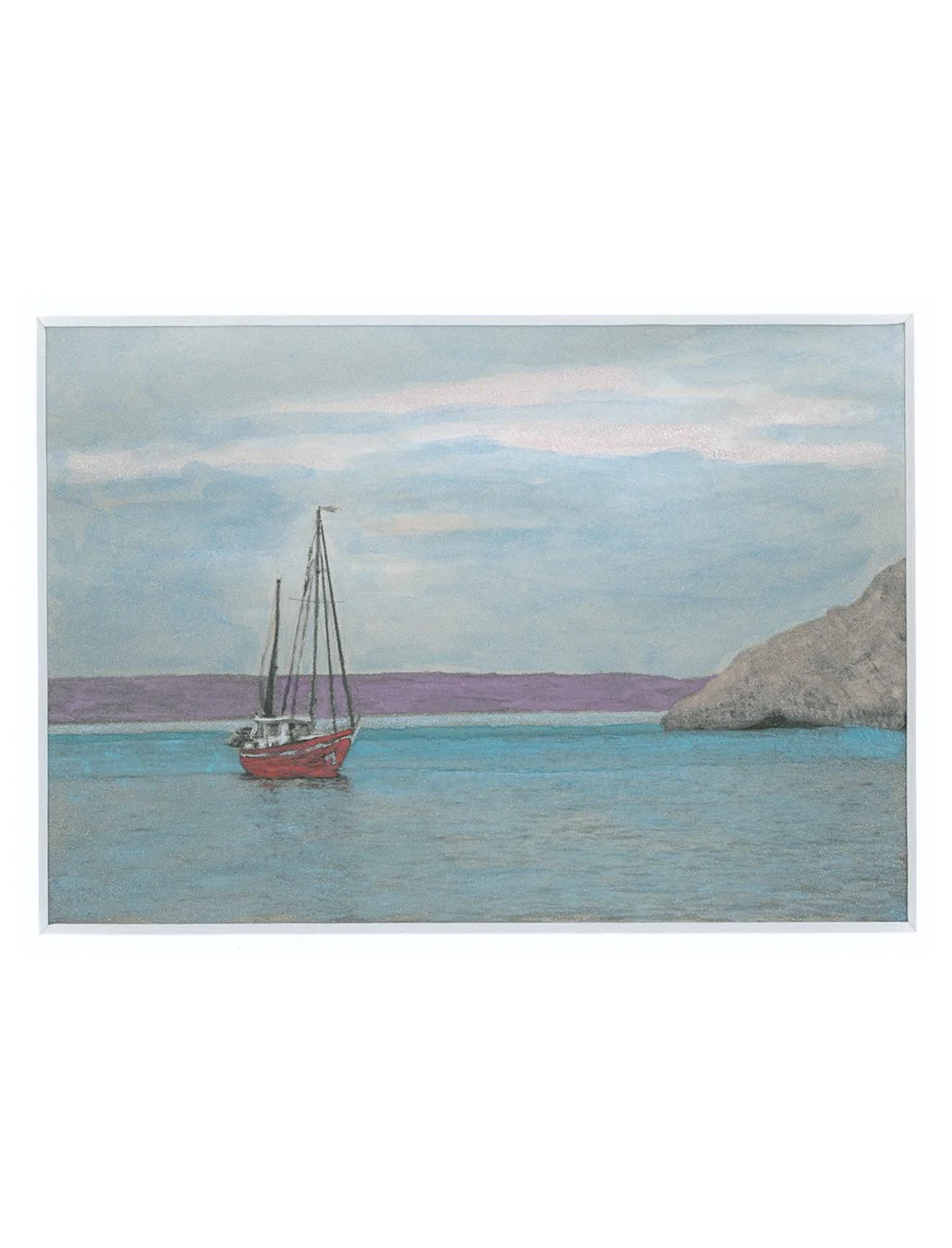 Aurore à la Côte d'Azur, pris de vue appareil photo argentique, papier aquarelle peint a la main, unique 