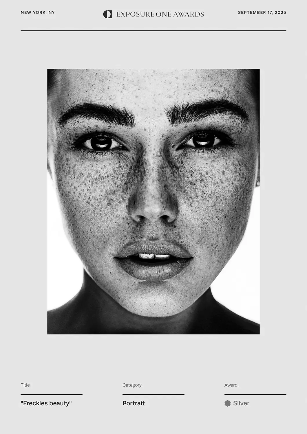 Silver Award at Exposure One Awards 2025: “Freckles Beauty”