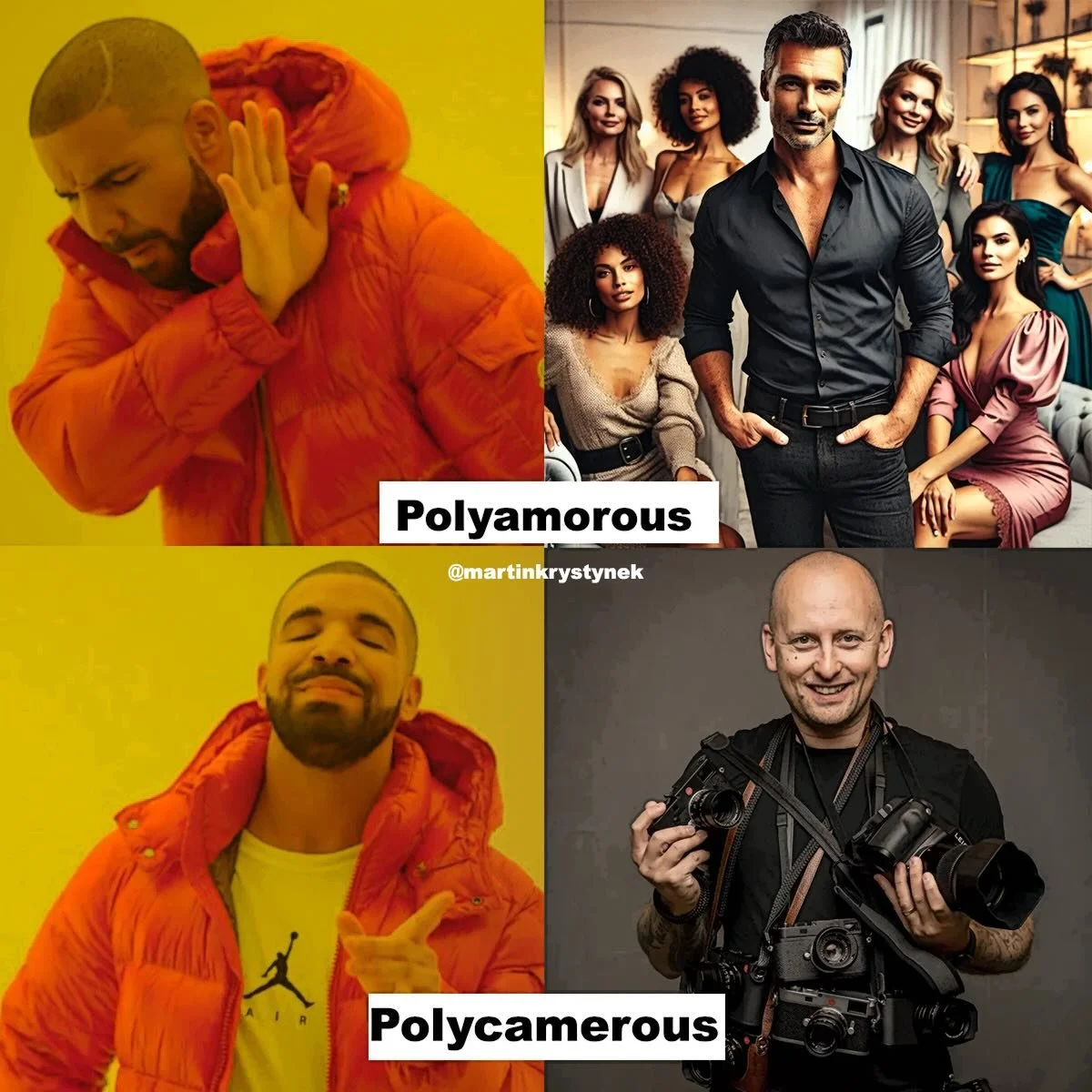 Ever wondered what happens when a photographer takes &ldquo;multiple relationships&rdquo; way too literally? 😅📸

Some people collect partners&hellip;
Photographers collect cameras.
One of these lifestyles is expensive.
(The other one is even worse.