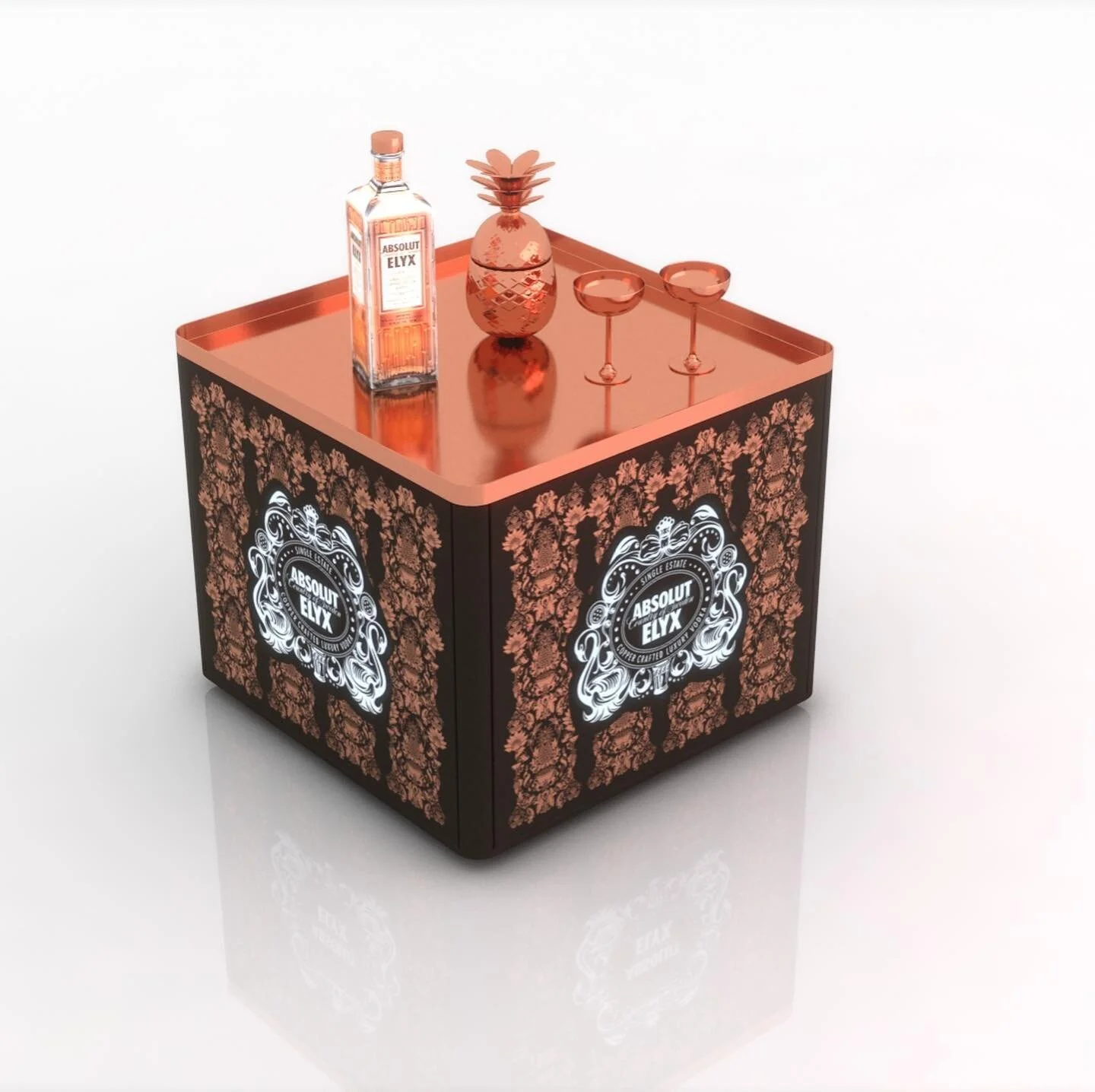 Design, Conception et fabrication en France 🇫🇷 de tables r&eacute;tro&eacute;clair&eacute;es pour @absolutelyx . @eyedentity7506 
#absolutelyx #pernodricard #tailormade.