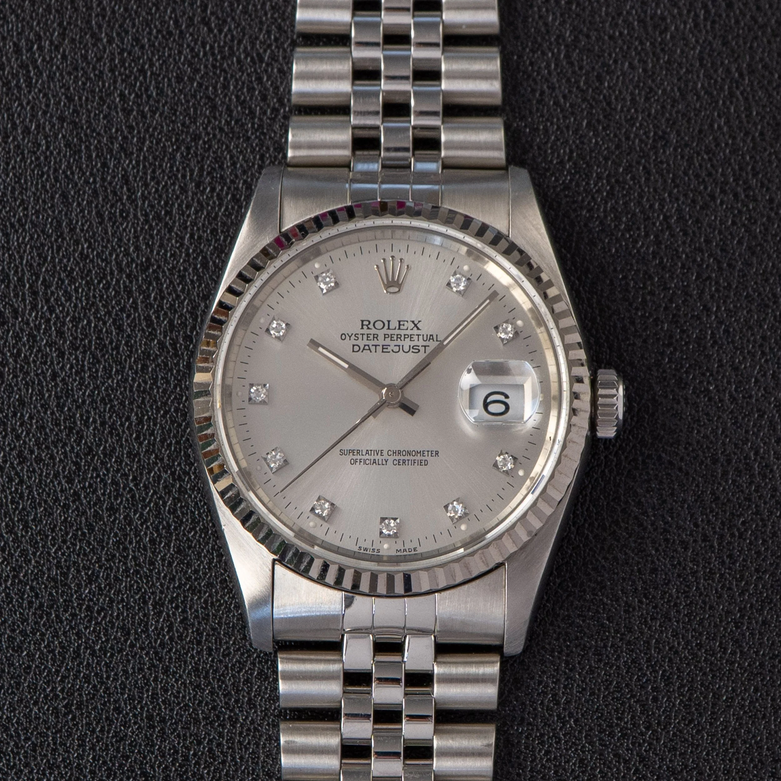 Rolex Datejust Ref. 16234 - Silver Diamond Dot Dial - Box and Papers - 1996