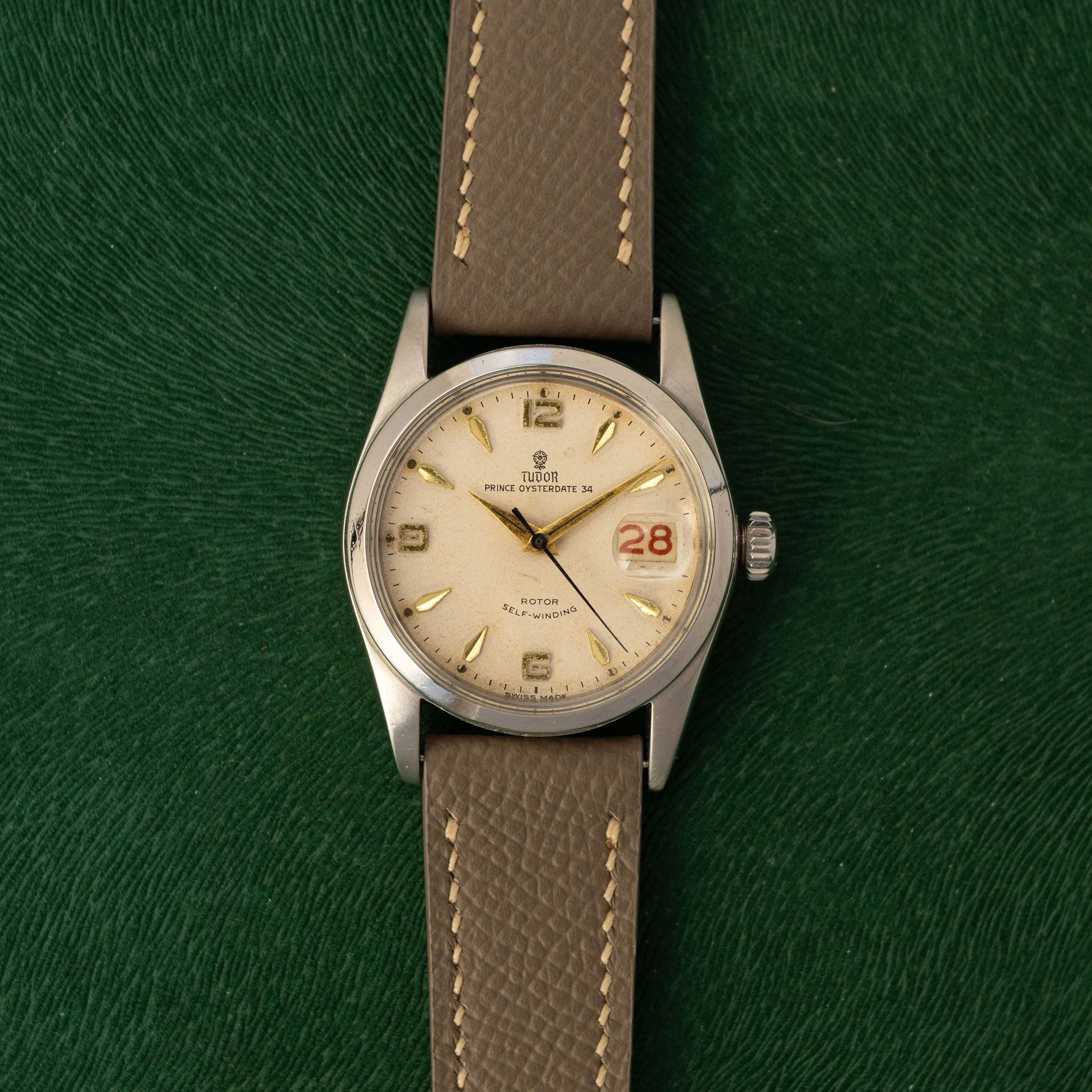 Tudor Prince Oysterdate 34 Ref. 7914 - Explorer Style Dial - Roulette Date Wheel - 1955