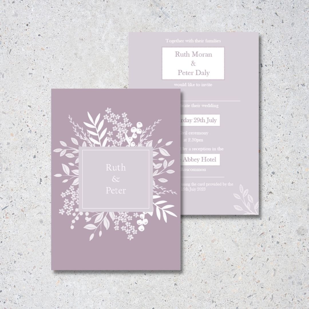 White Blossoms Wedding Invitation