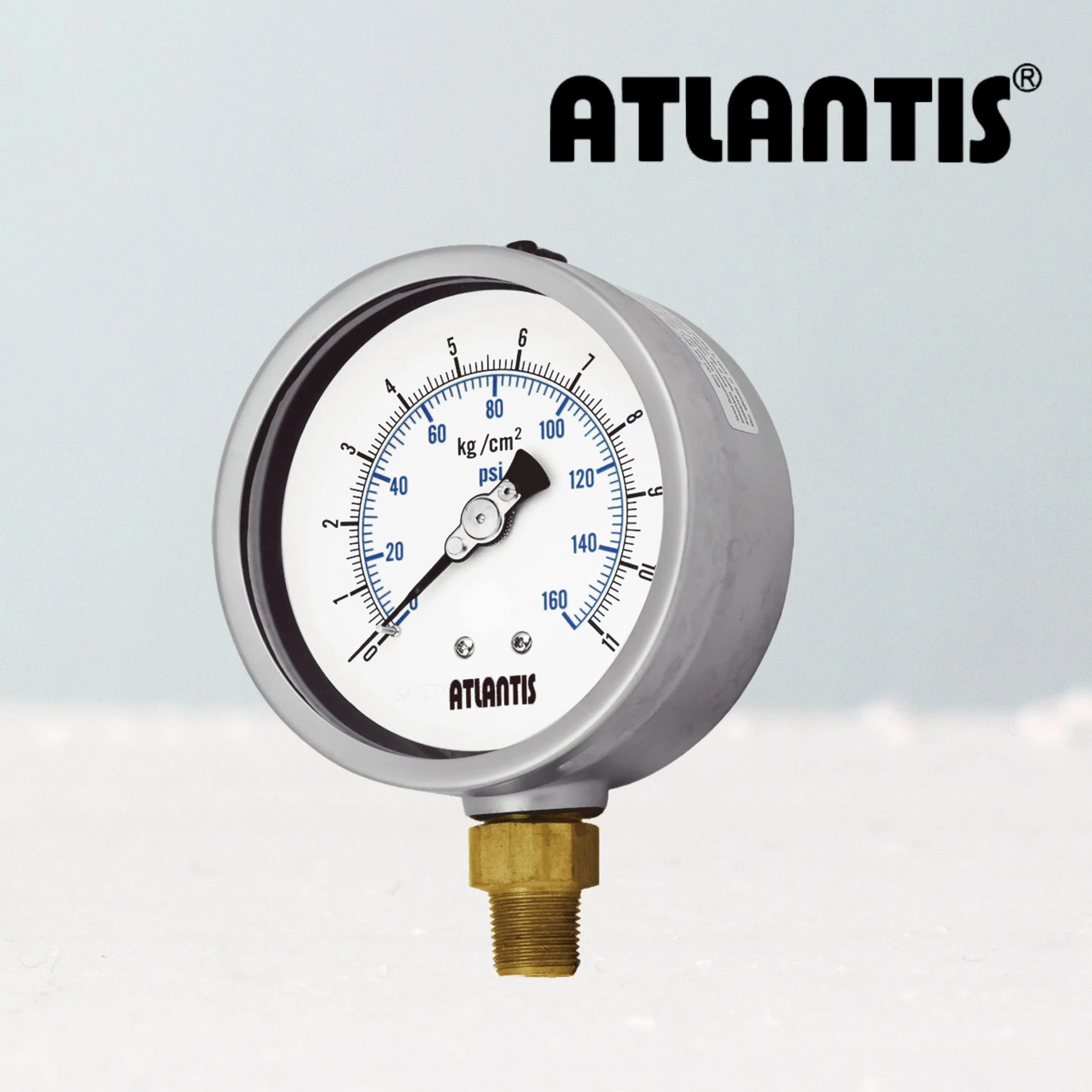 ATLANTIS Stainless Steel Case Shockproof Pressure Gauge SP-SC
