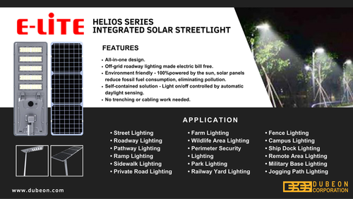 The E-Lite's Helios Series Integrated Solar Streetlight — DuBeon Corporation