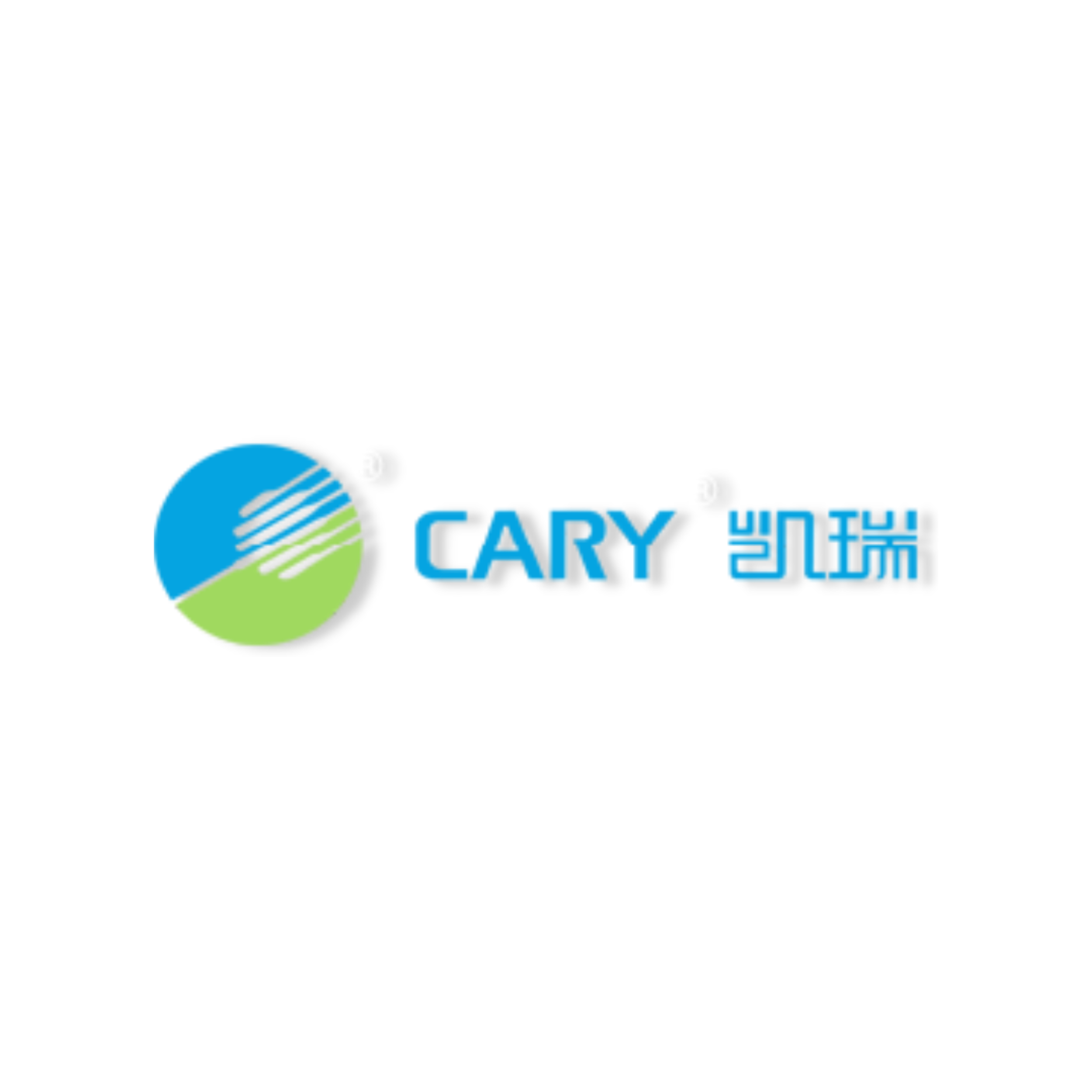 Cary logo featuring a circular symbol with blue and green segments and the words 'CARY' in blue Latin script and Chinese characters.
