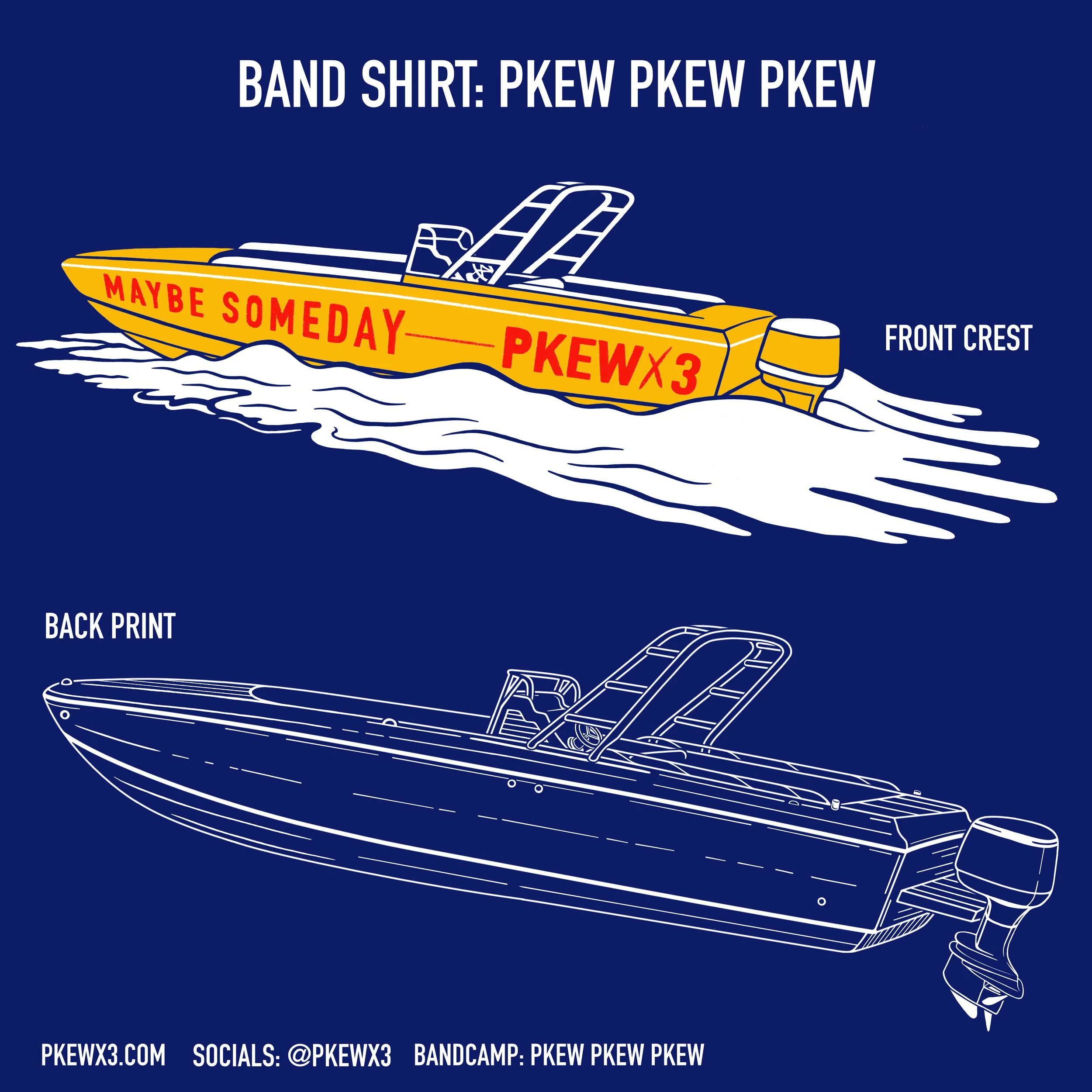 shirt design for Pkew Pkew Pkew's "Maybe Someday" single. (2022)