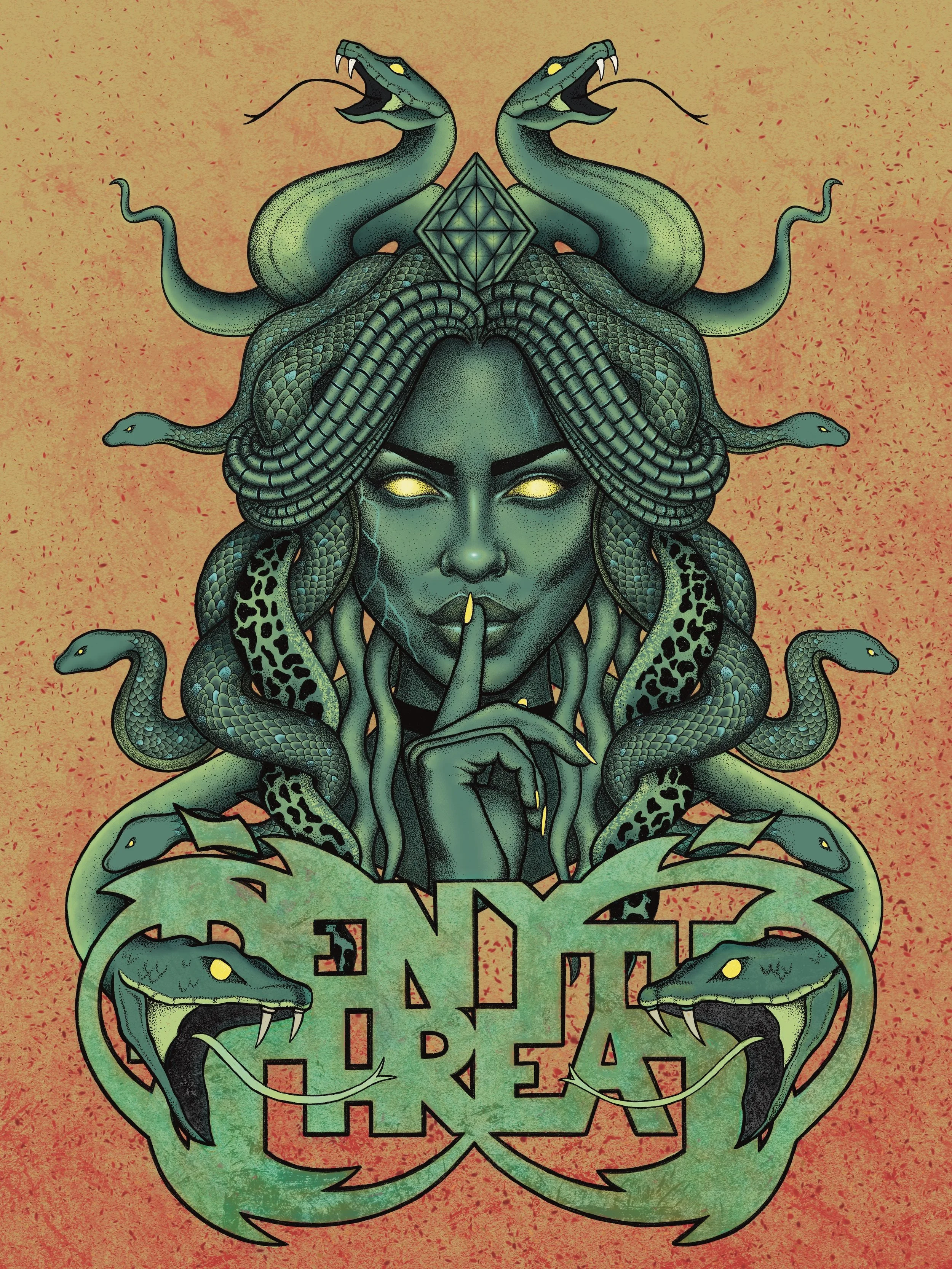 2022 Refresh of a 2010 Shirt Design for the band Deny the Threat. 