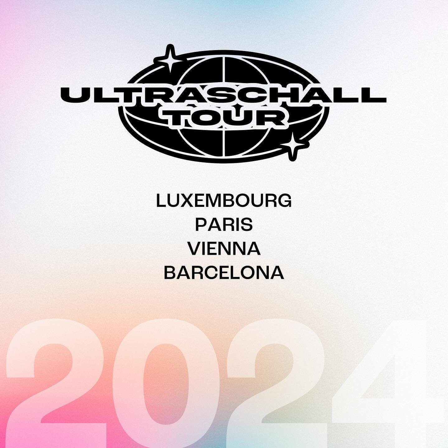 Ultraschall Tour 2024🛫🪩

For a second year in a row, our Collective will be touring 3 cities, bringing the vibrant Luxembourgish electronic music scene to Paris, Vienna &amp; Barcelona🛬

Every journey has a beginning, and this year we start our To