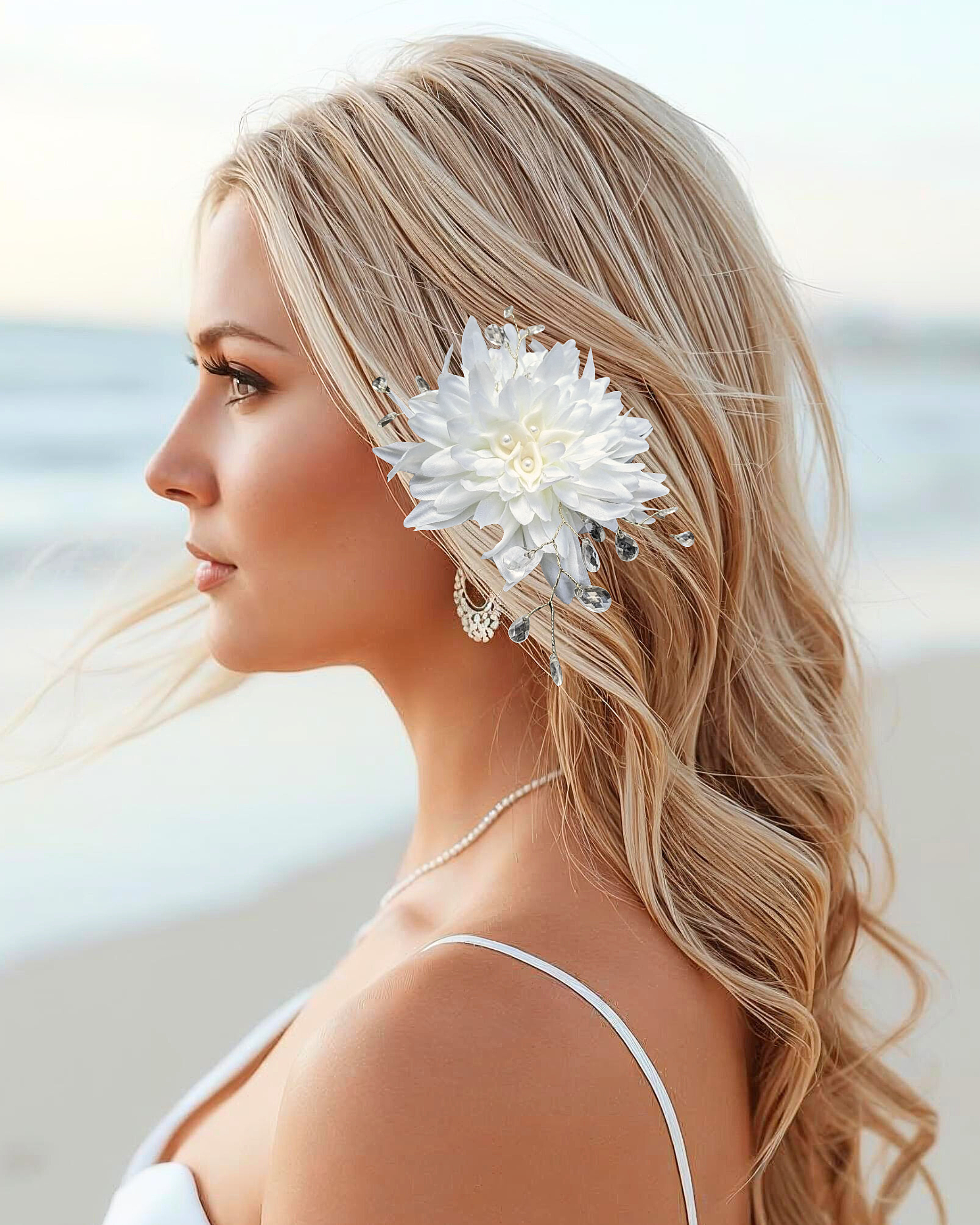 Wedding Headpiece with Silk Dahlia