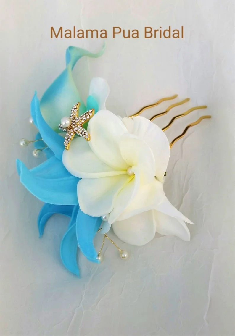 blue lily and starfish comb.jpg