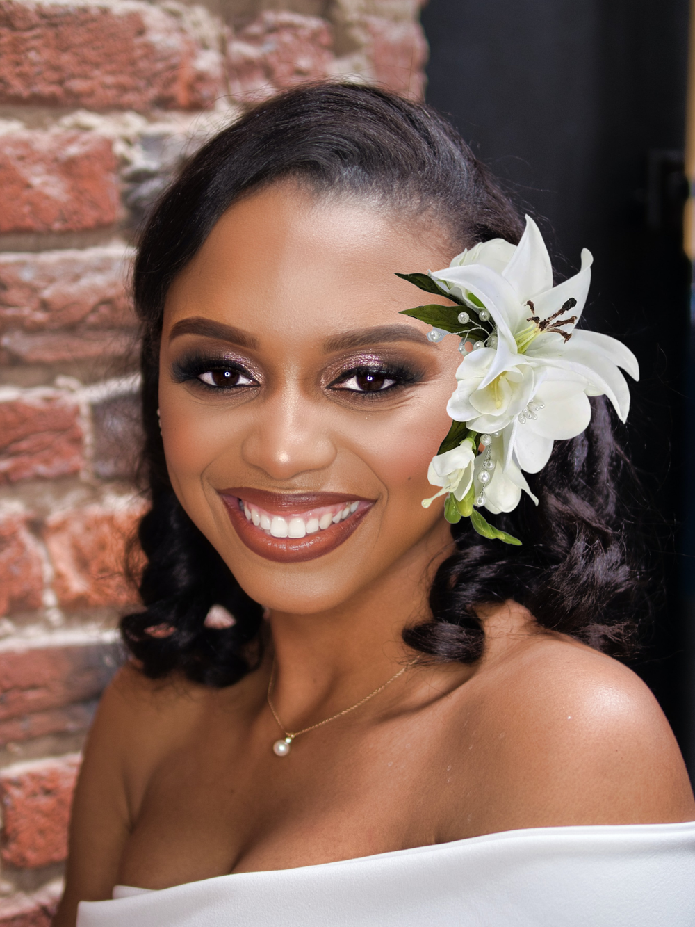 Custom Wedding Headpiece created with Real Touch Flowers 