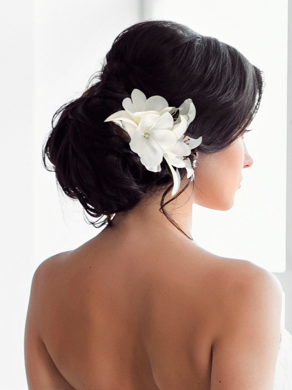 Real Touch Plumeria and Lily Bridal Headpiece with Pearls created on silver  hair comb or hair clip — Malama Pua Bridal