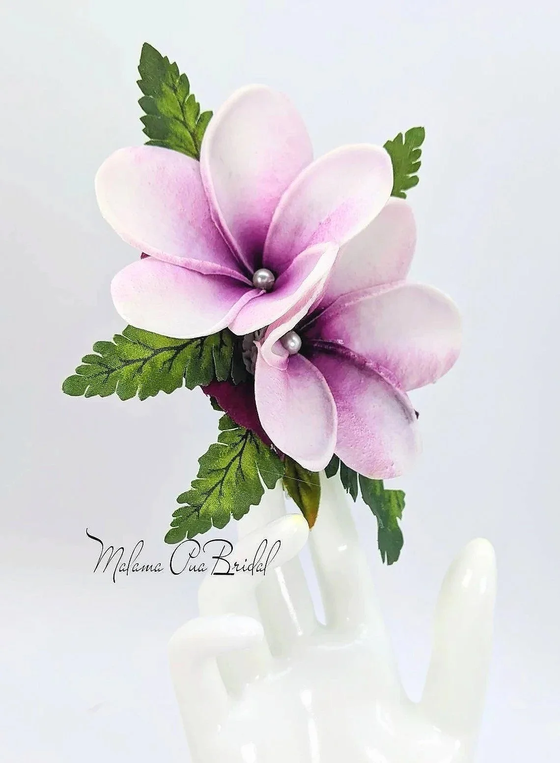 Tropical Hawaiian Plumeria Bridal headpiece