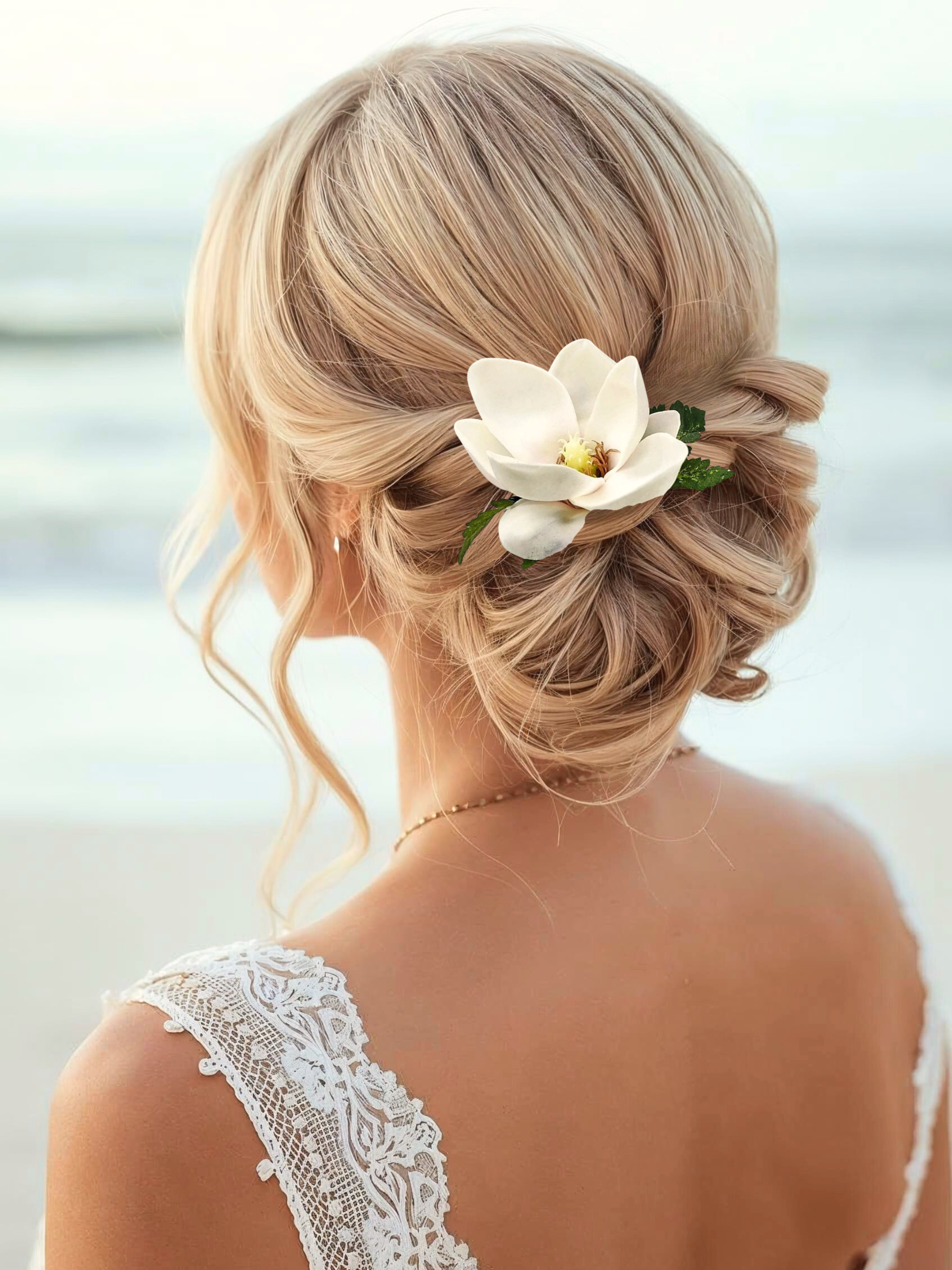 Real Touch Silk Magnolia Headpiece