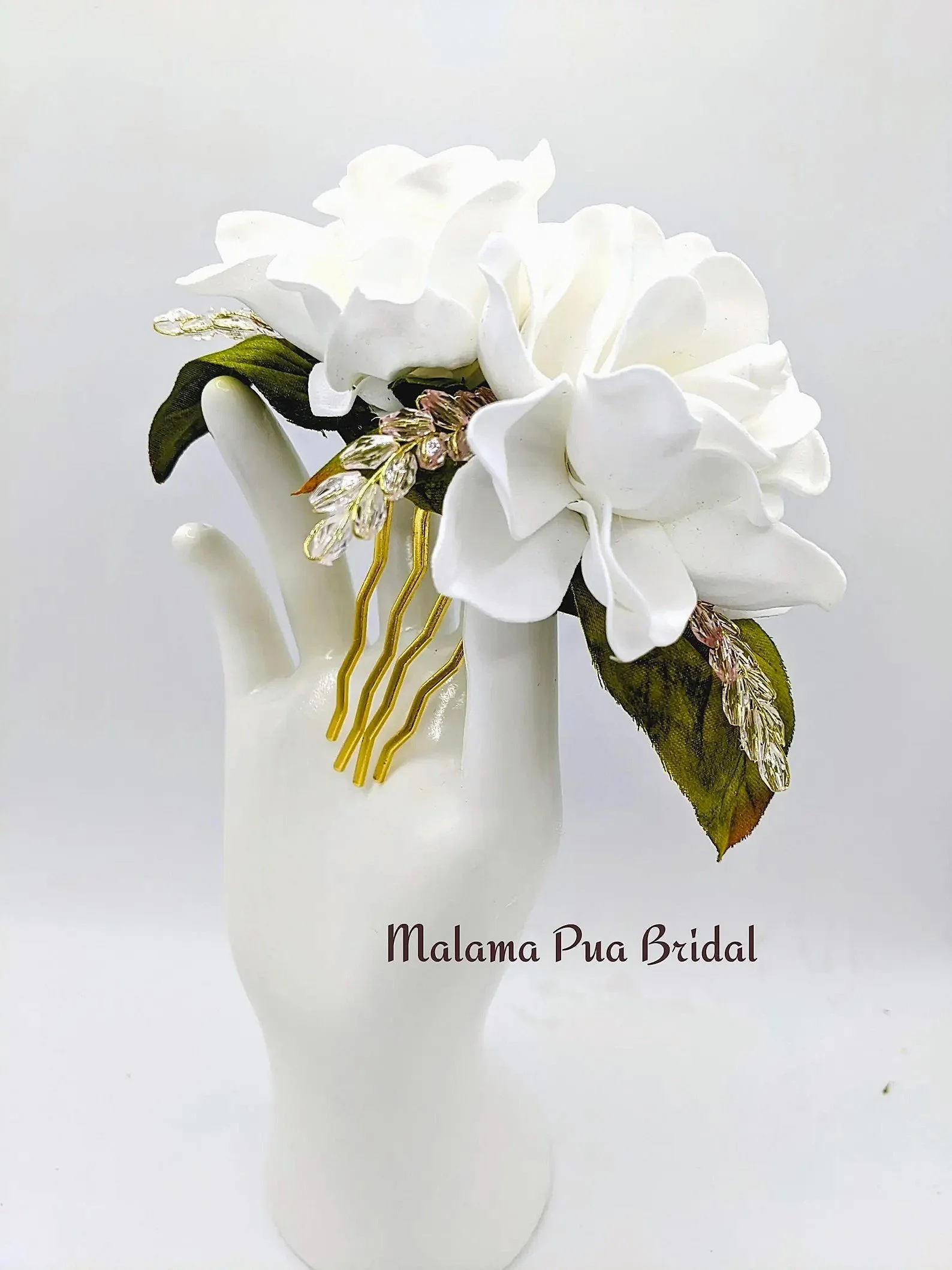 foam gardenia hair clip