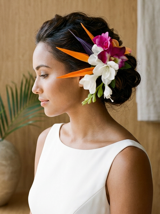 Bird of Paradise & Orchid Headpiece