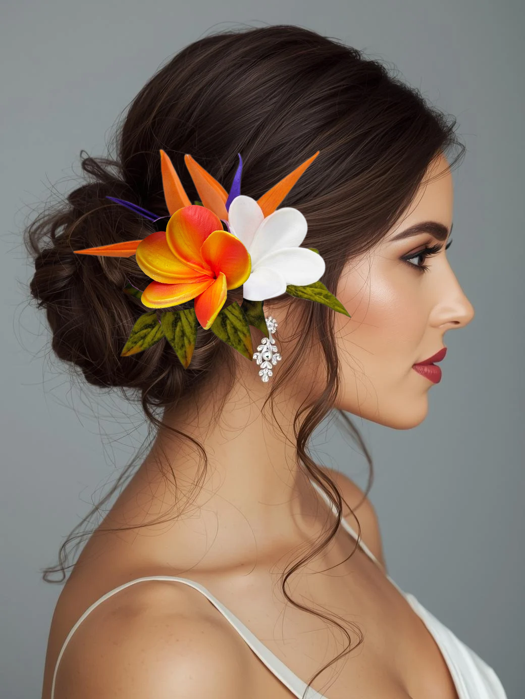 Hawaiian Bird of Paradise & Plumeria Hair Accessory