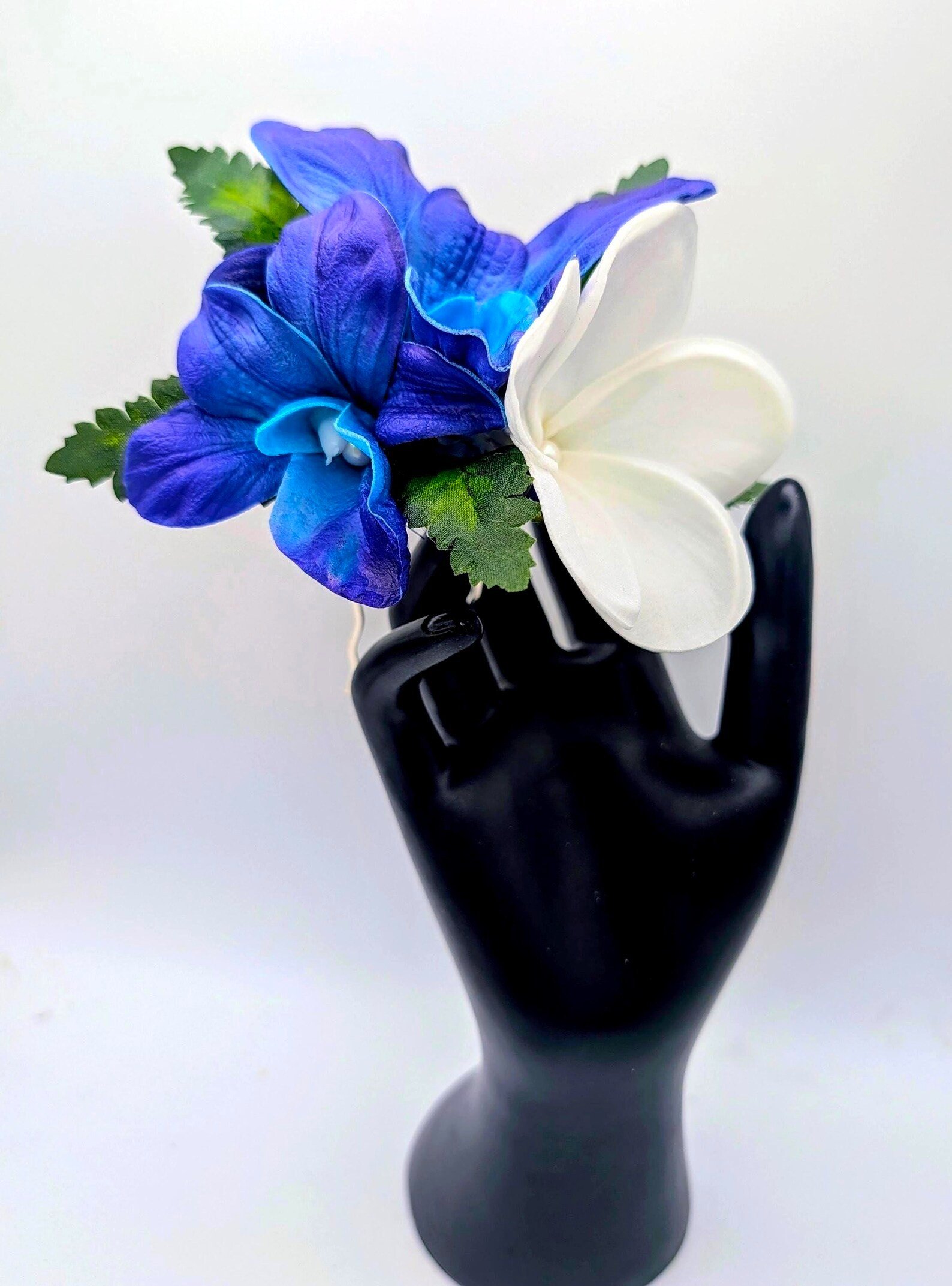 Tropical Headpiece with Galaxy Orchid & Plumeria