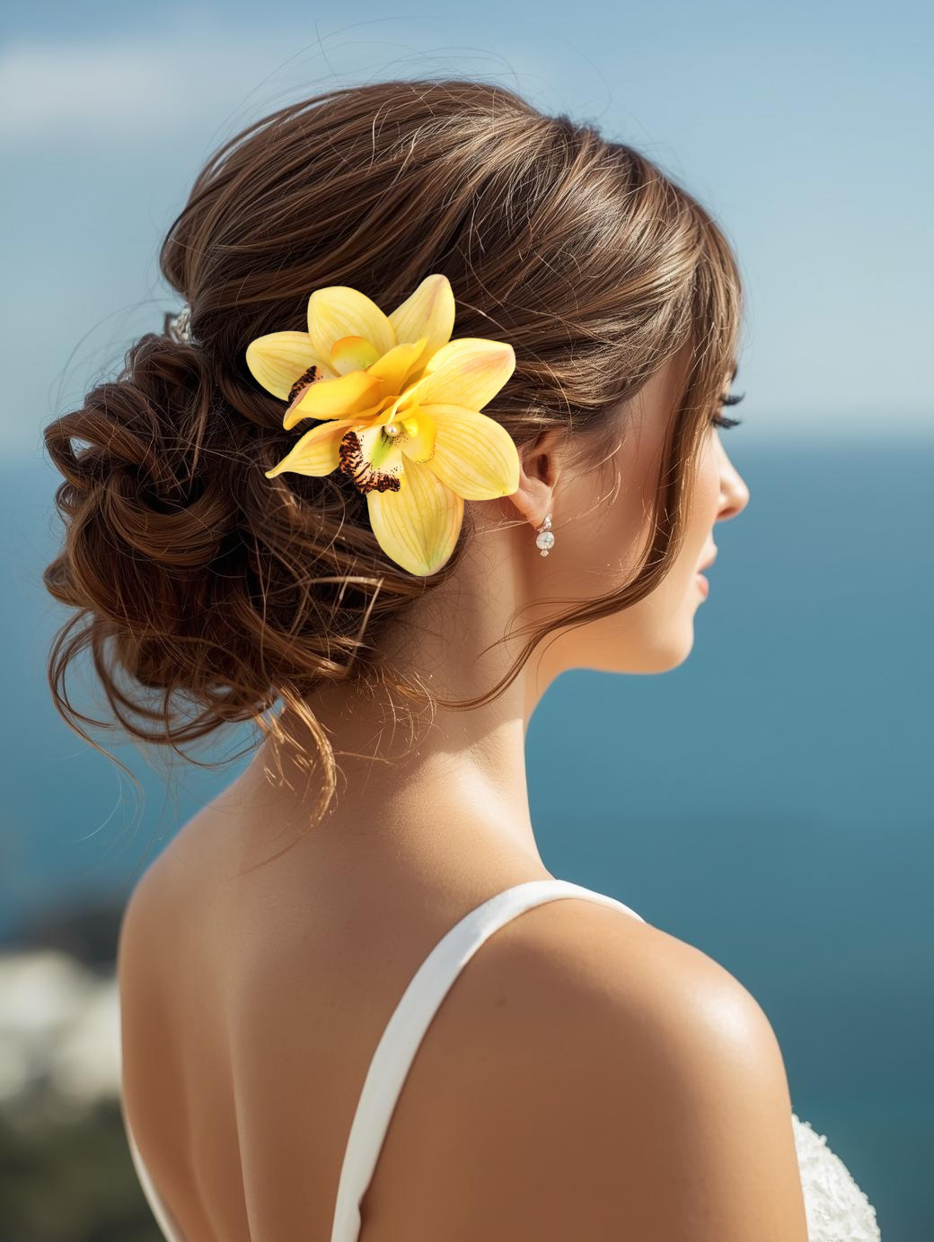 Real Touch Orchid Wedding Hair Flowers