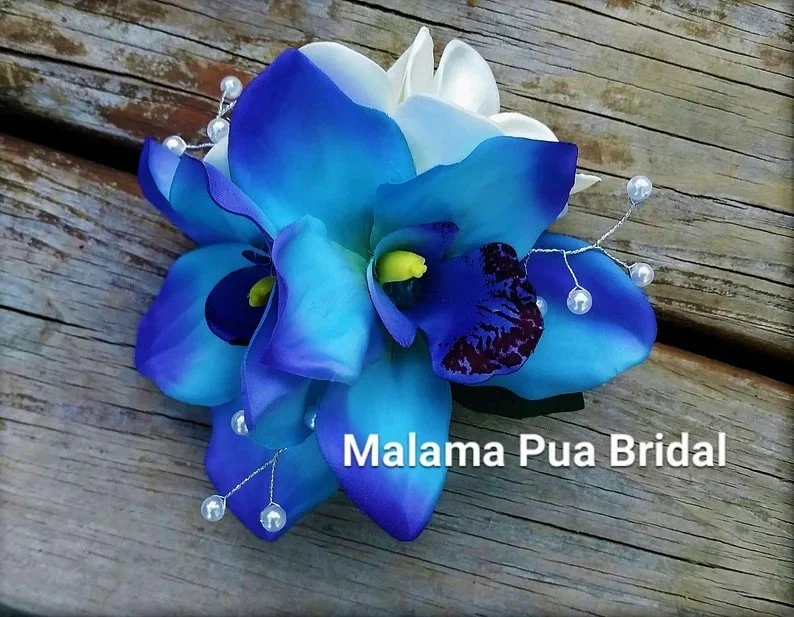 blue orchid white plumeria with pearls (2).jpg
