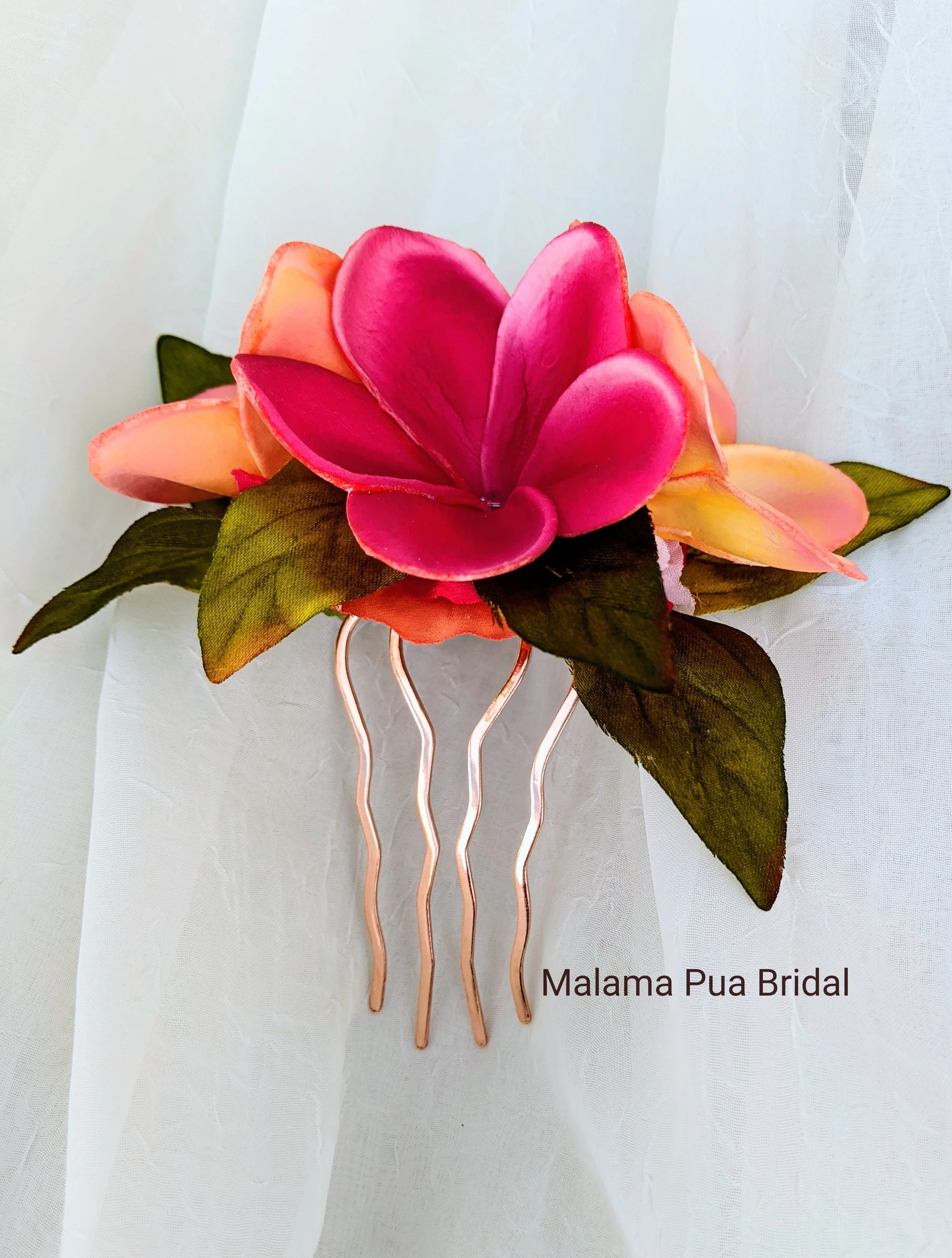 Tropical Real Touch Hawaiian Flower Comb