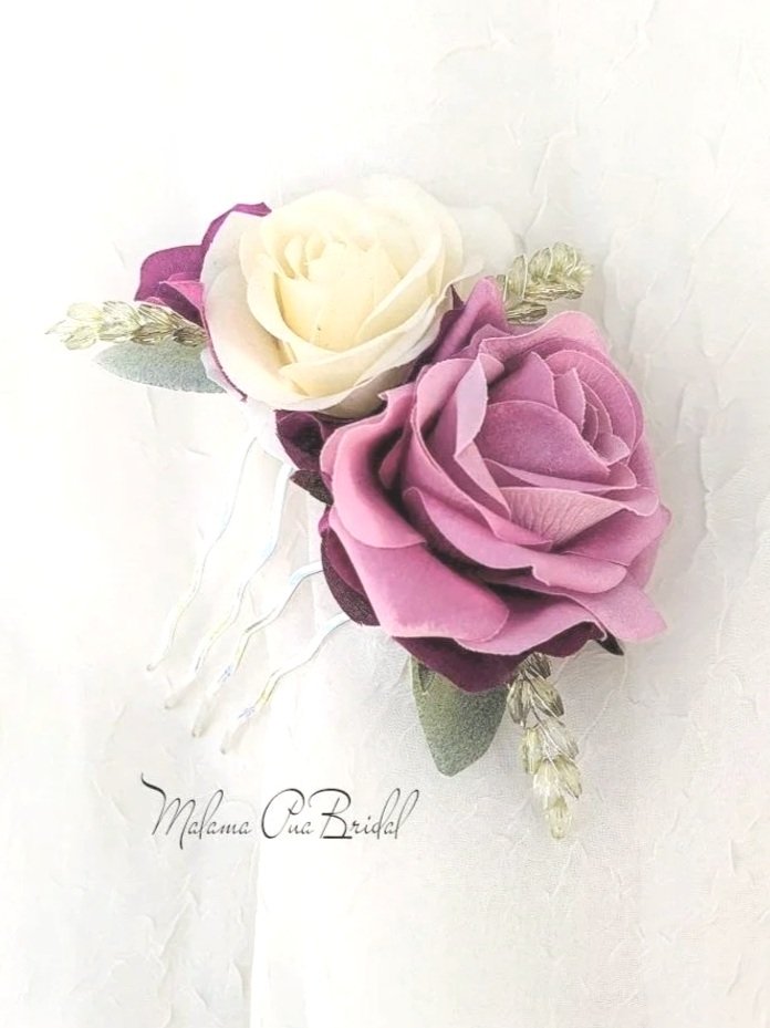 Wedding headpiece with roses