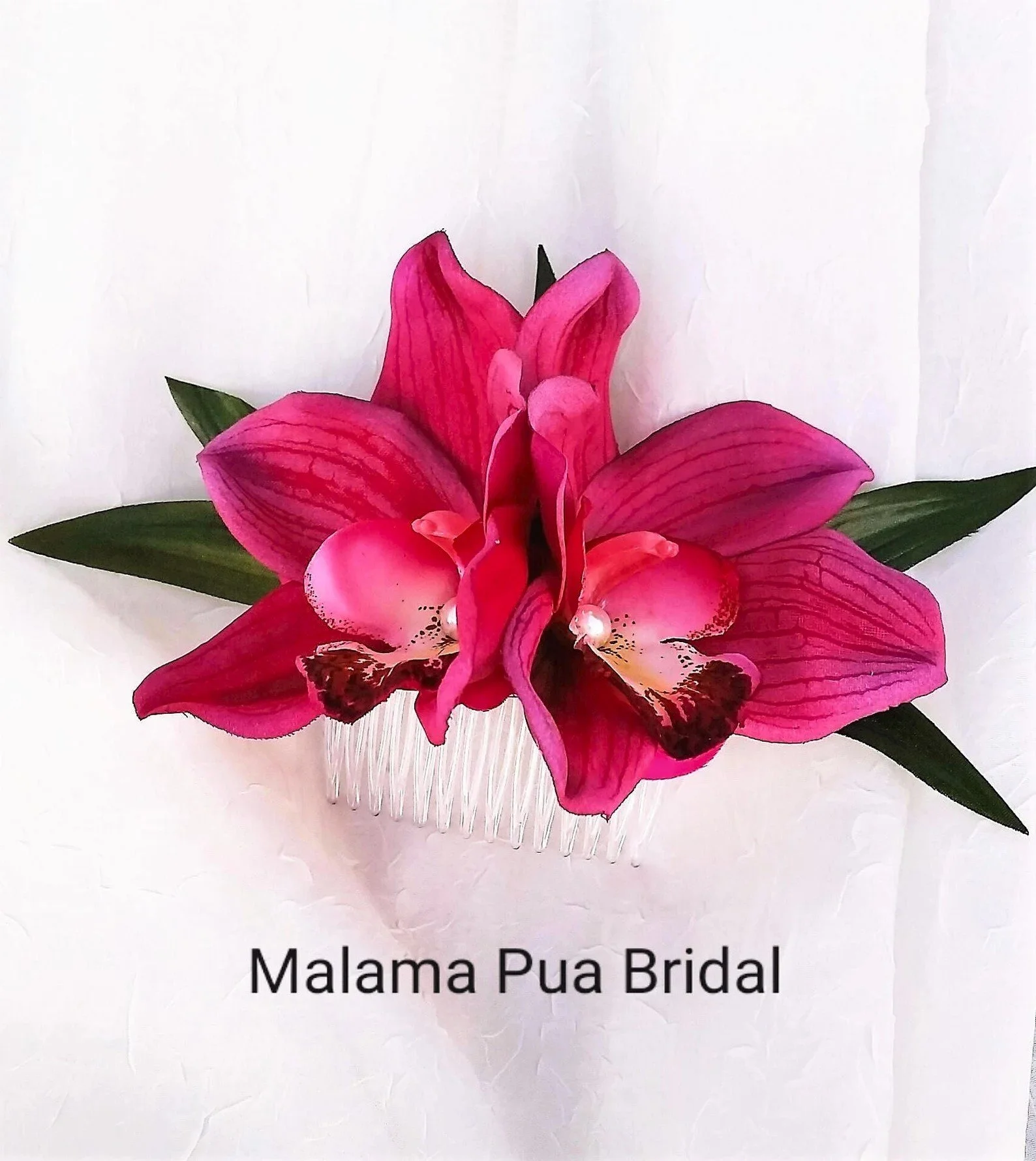 Silk Fuchsia Orchid Bridal Hair flower clip